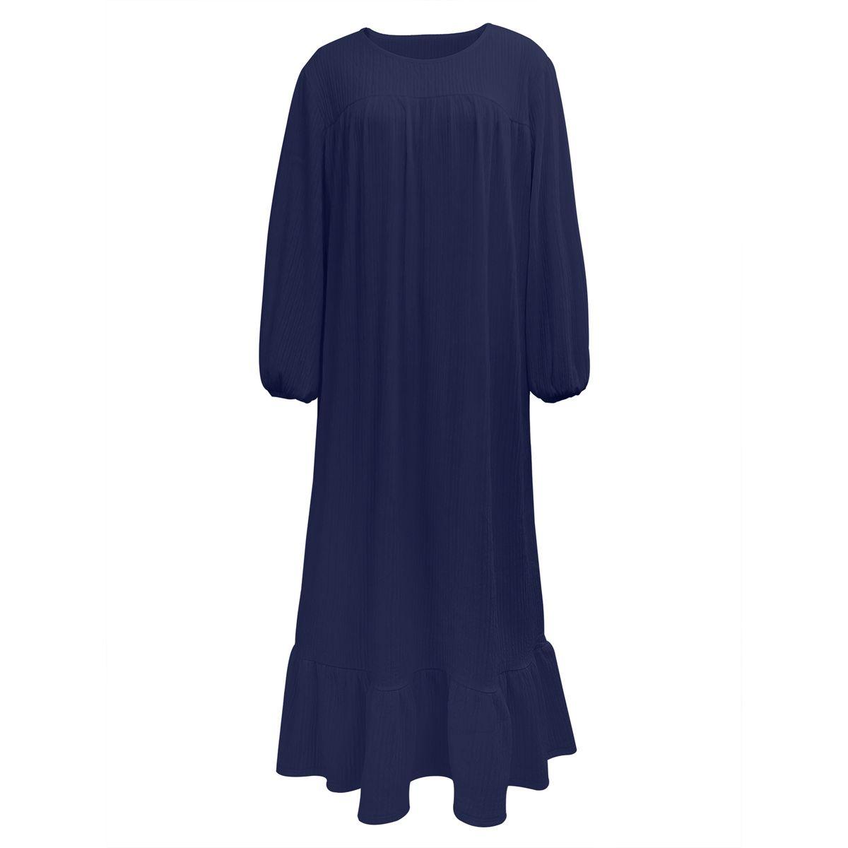 جلابية بتفاصيل بارزة الملمس مع أكمام بأساور-women-arabicclothing-jalabiyas-image-3