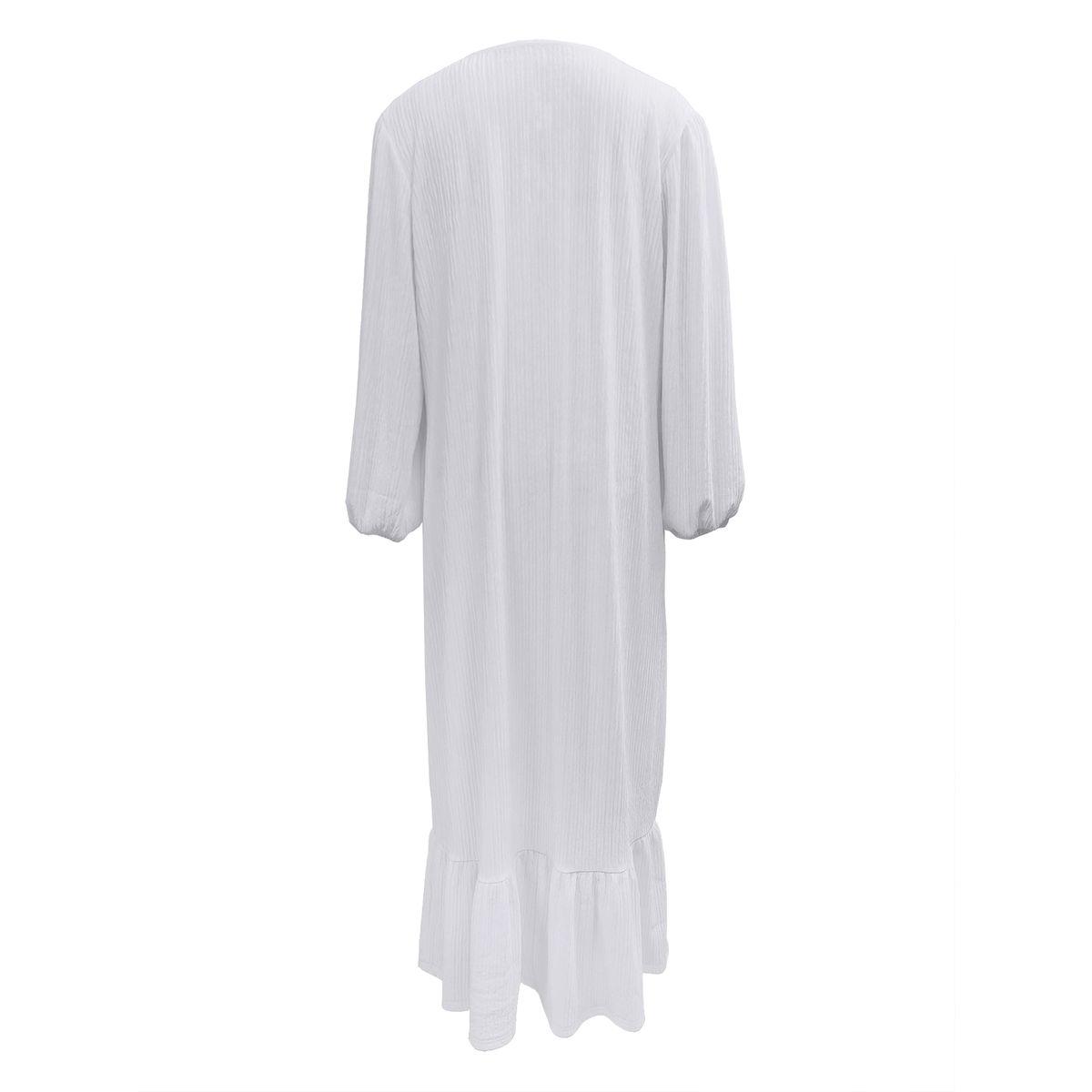 جلابية بتفاصيل بارزة الملمس مع أكمام بأساور-women-arabicclothing-jalabiyas-image-4