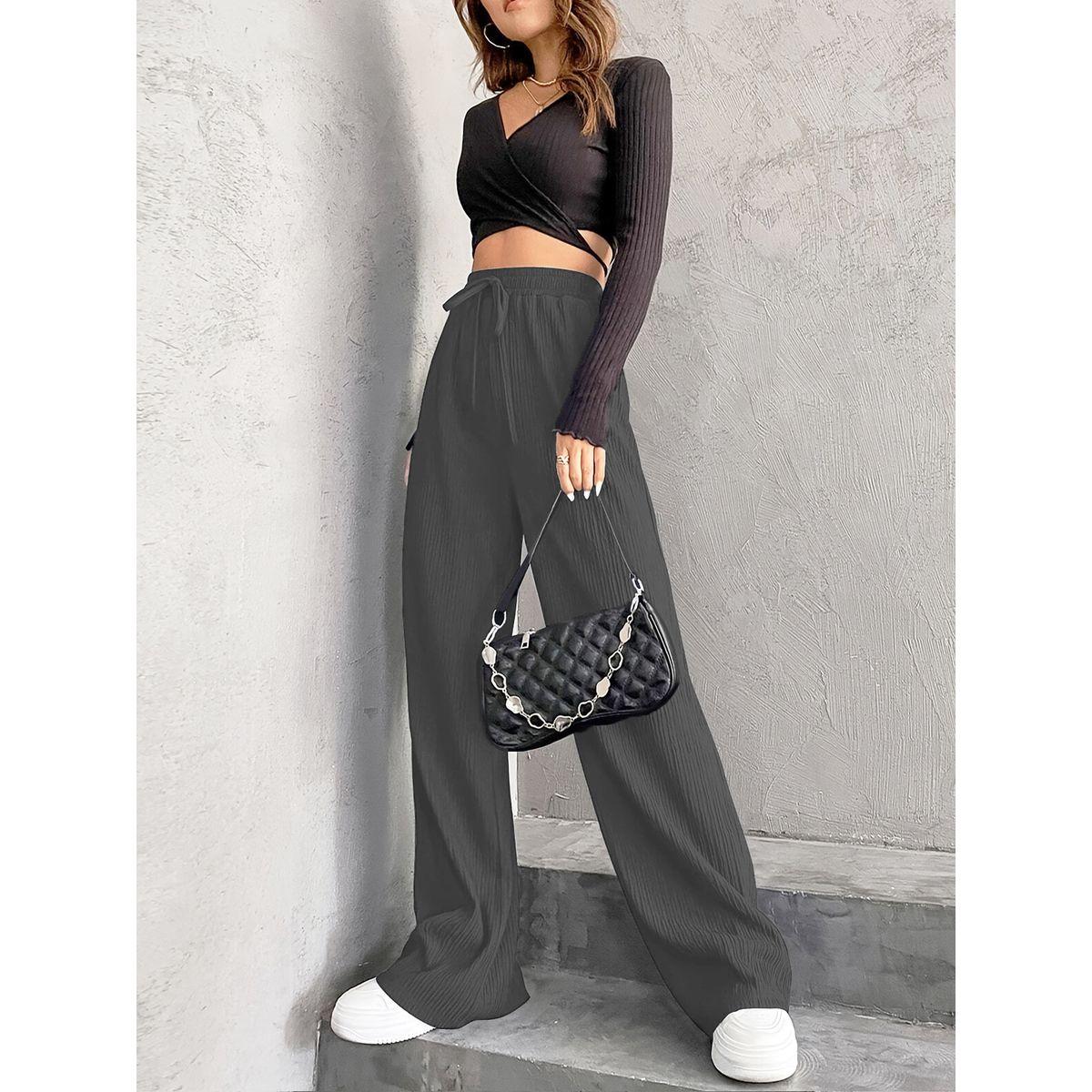 بنطال بأرجل واسعة ورباط خصر-women-clothing-bottoms-trousers-image-5