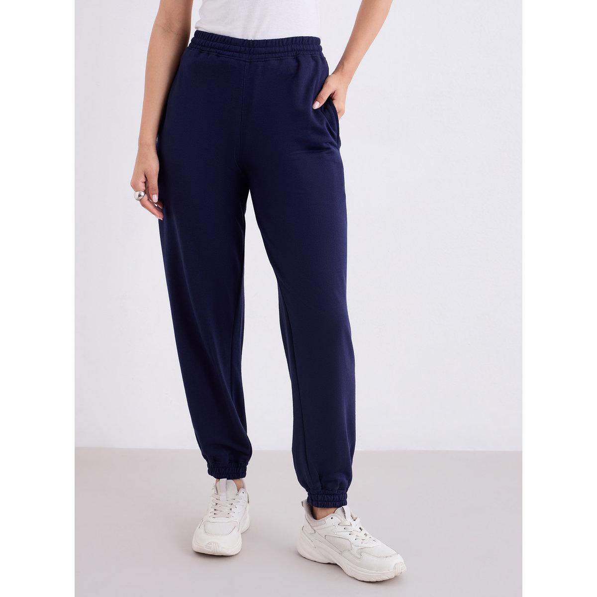 Styli Navy Blue Relaxed Fit Joggers-women-clothing-bottoms-joggers-image-3