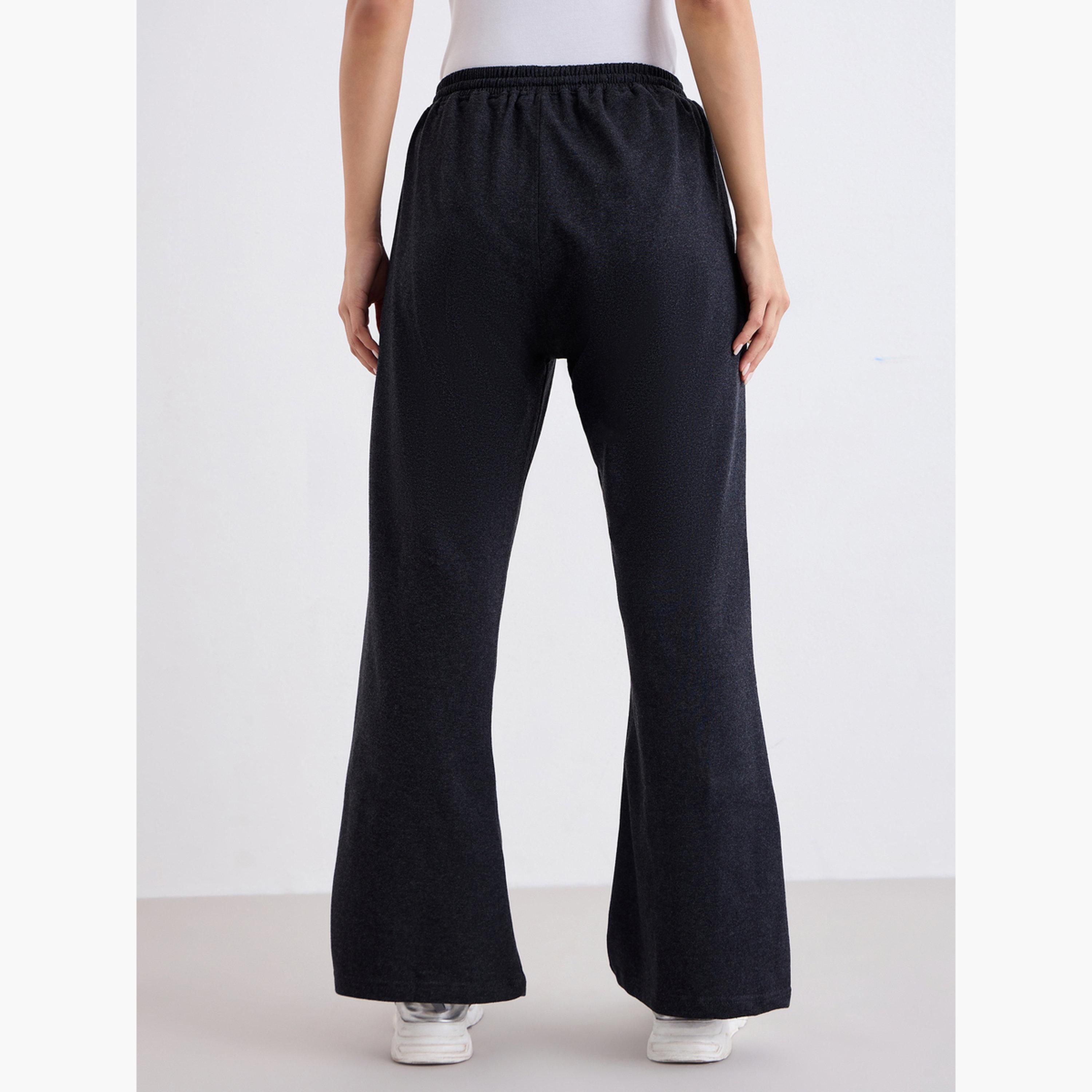 ستايلي - بنطال رياضي واسع الساق بلون الفحم مع تفاصيل ثنية-women-clothing-bottoms-joggers-image-4