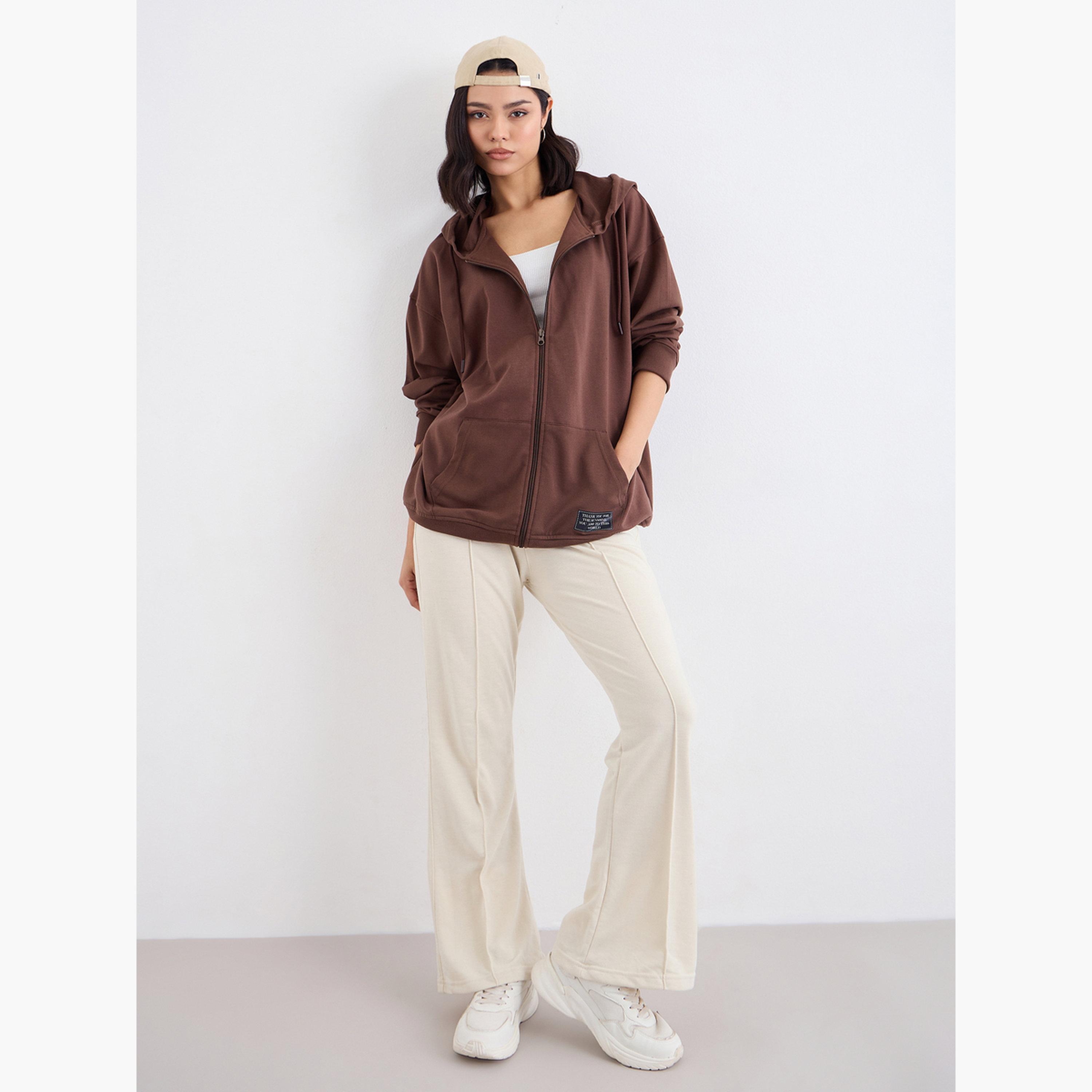 Styli Cream Boot Flared Joggers with Pintuck Detail-women-clothing-bottoms-joggers-image-2