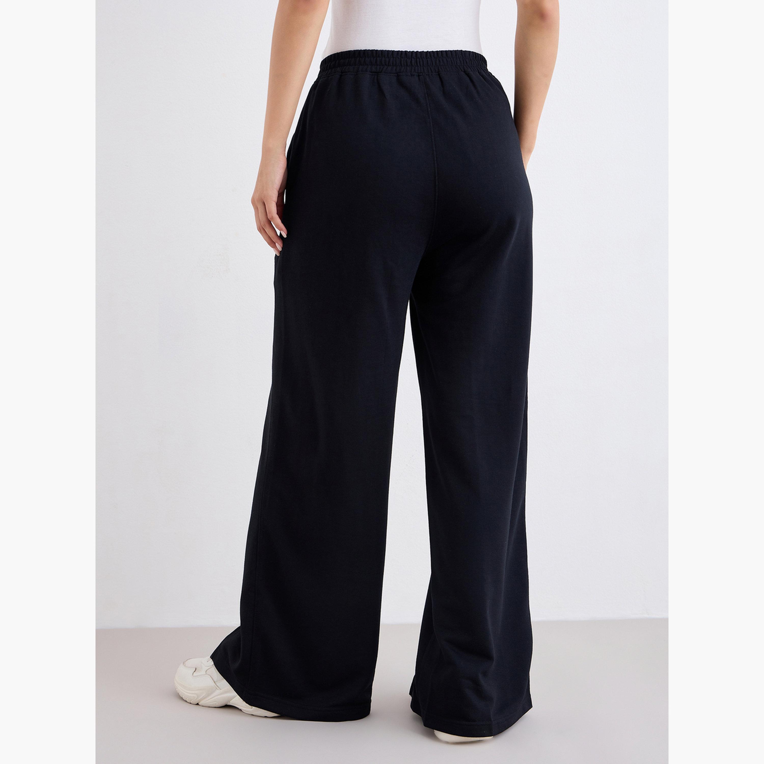 ستايلي - بنطال رياضي واسع الساق مع حاشية أمامية مقسمة-women-clothing-bottoms-joggers-image-4