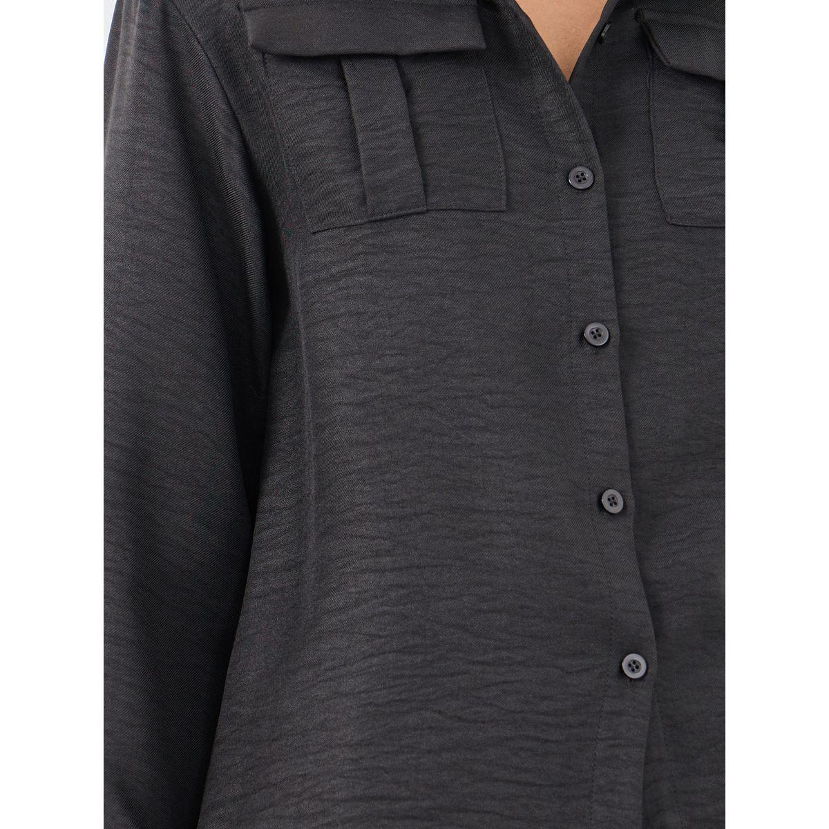 طقم منسق من بنطال وقميص بجيب على الصدر-women-clothing-coordsets-image-3