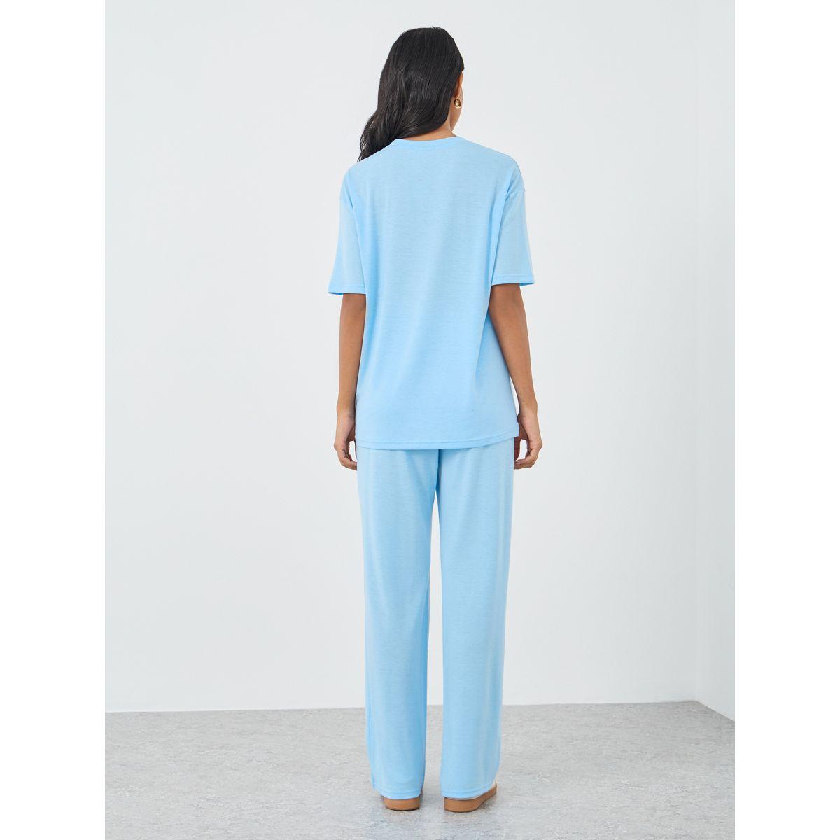 طقم منسق من بنطال وبلوزة بتفاصيل مُطرزة-women-clothing-coordsets-image-5