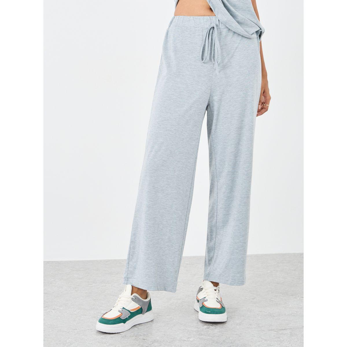 Styli Grey Slogan Print T-Shirt and Pants Co-Ords-women-clothing-coordsets-image-5