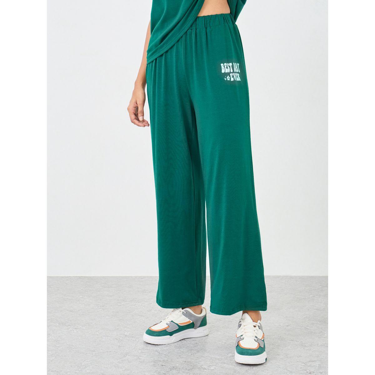 Styli Slogan Print T-Shirt and Wide Leg Pants Co-Ords-women-clothing-coordsets-image-5