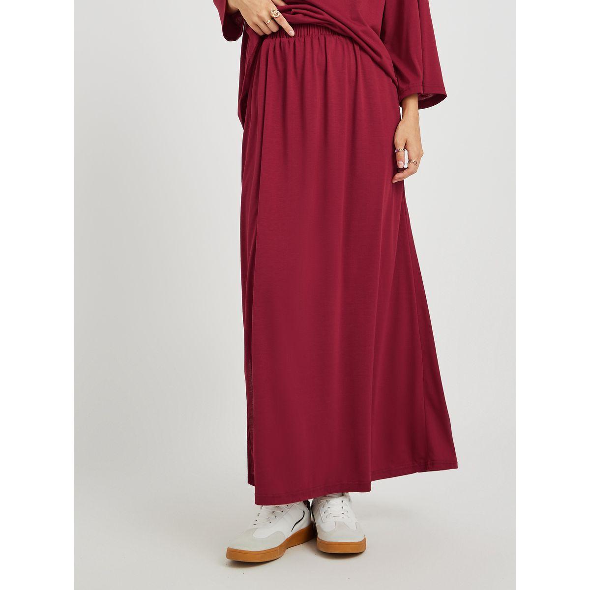 Styli Solid Long Sleeve Top and Side Slit Midi Skirt Co-Ords-women-clothing-coordsets-image-4