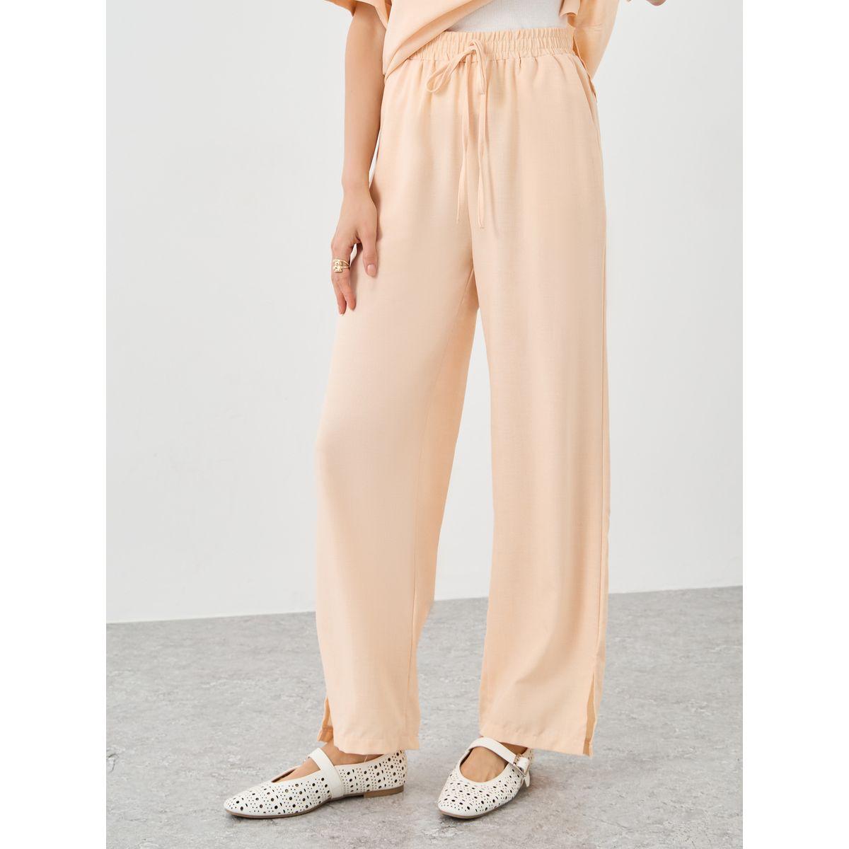 Styli Solid Collared Shirt and Wide Leg Pants Co-Ords-women-clothing-coordsets-image-6