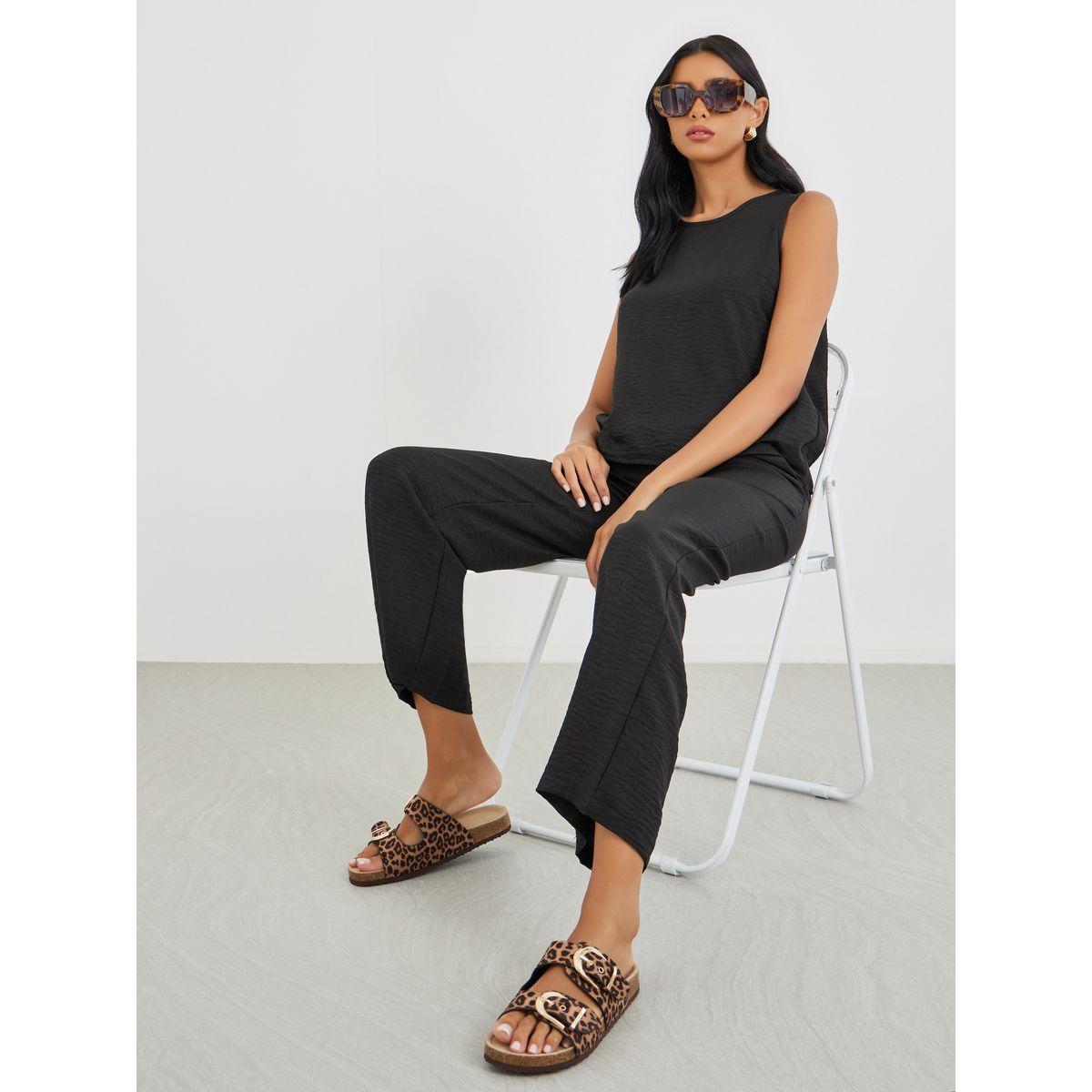 Styli Solid Tank Top and Regular Fit Pants Co-Ords-women-clothing-coordsets-image-2