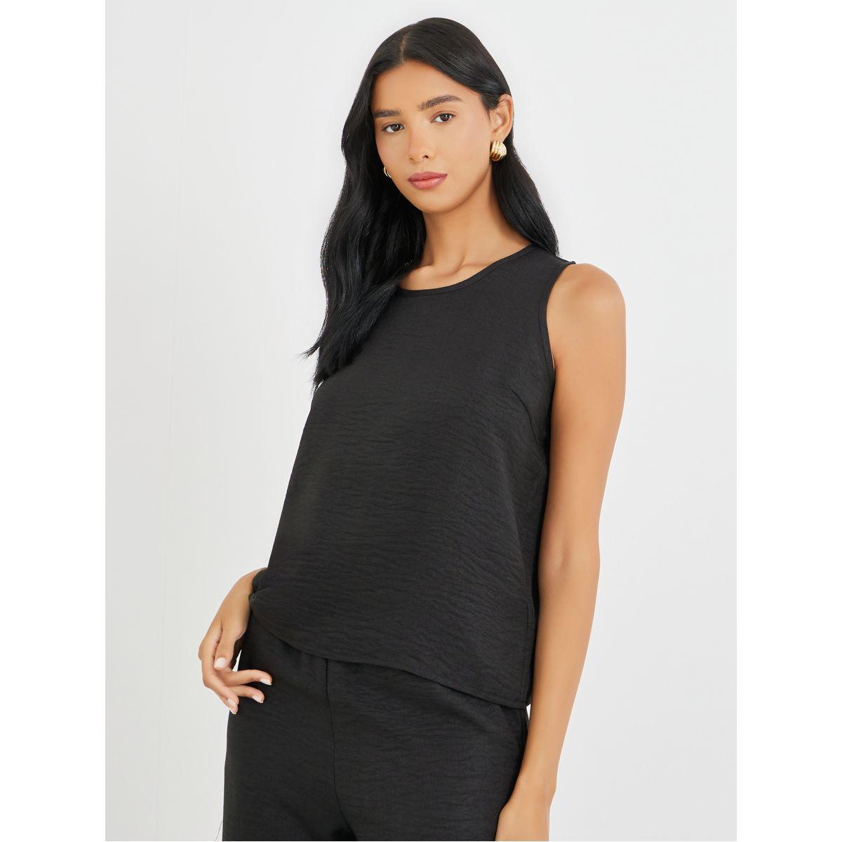 Styli Solid Tank Top and Regular Fit Pants Co-Ords-women-clothing-coordsets-image-3