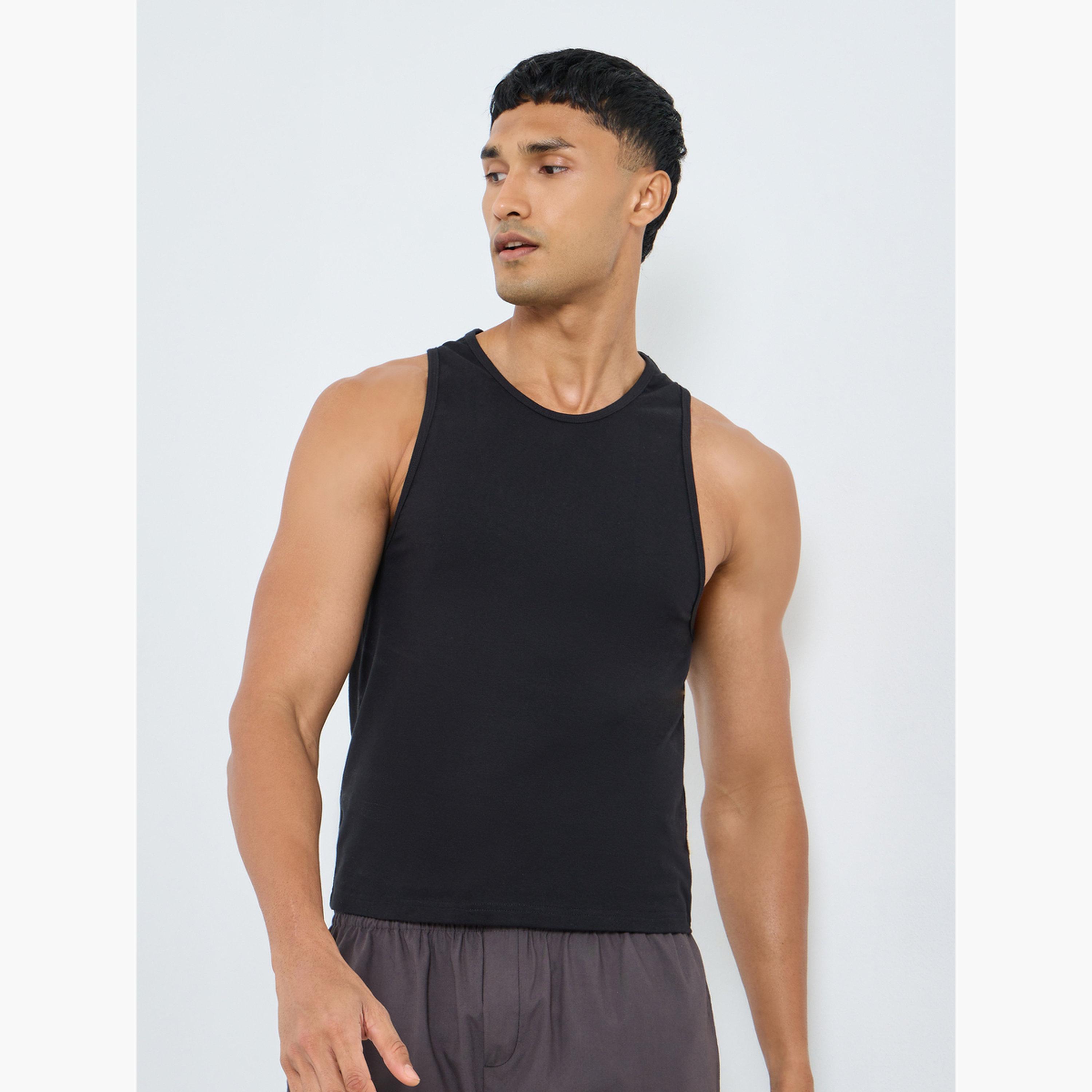 ستايلي - عبوة من 5 قطع - سترة قطنية مطاطية برقبة دائرية-men-clothing-innerwear-vests-image-2