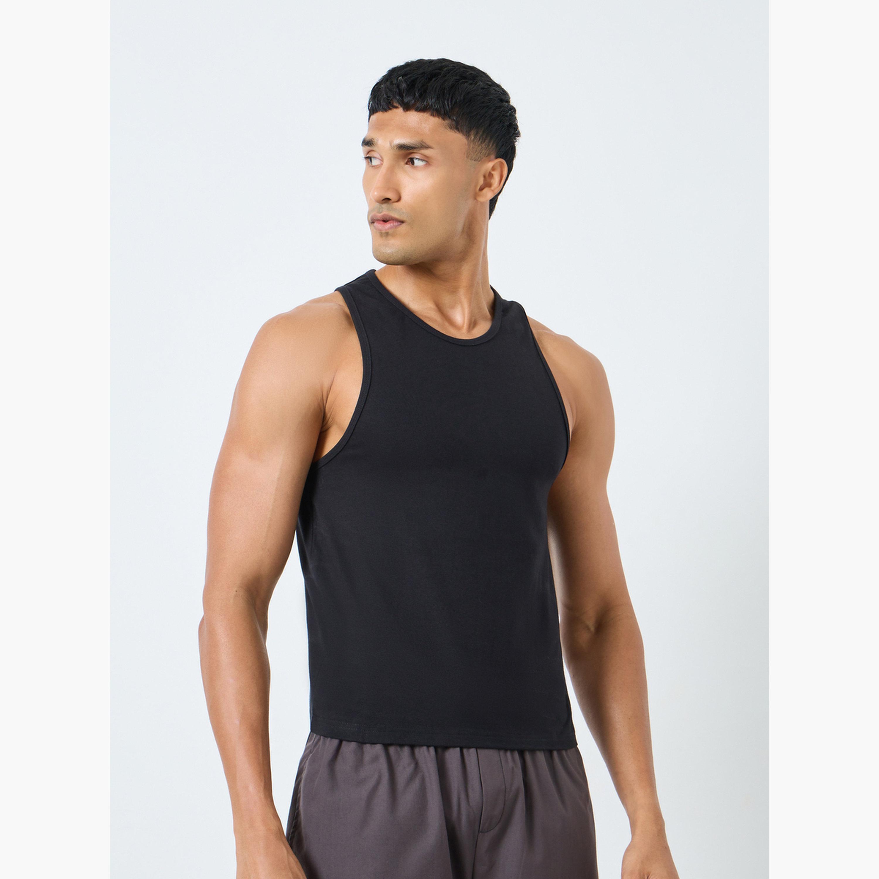 Styli Pack of 5 - Cotton Stretch Round Neck Vest-men-clothing-innerwear-vests-image-4