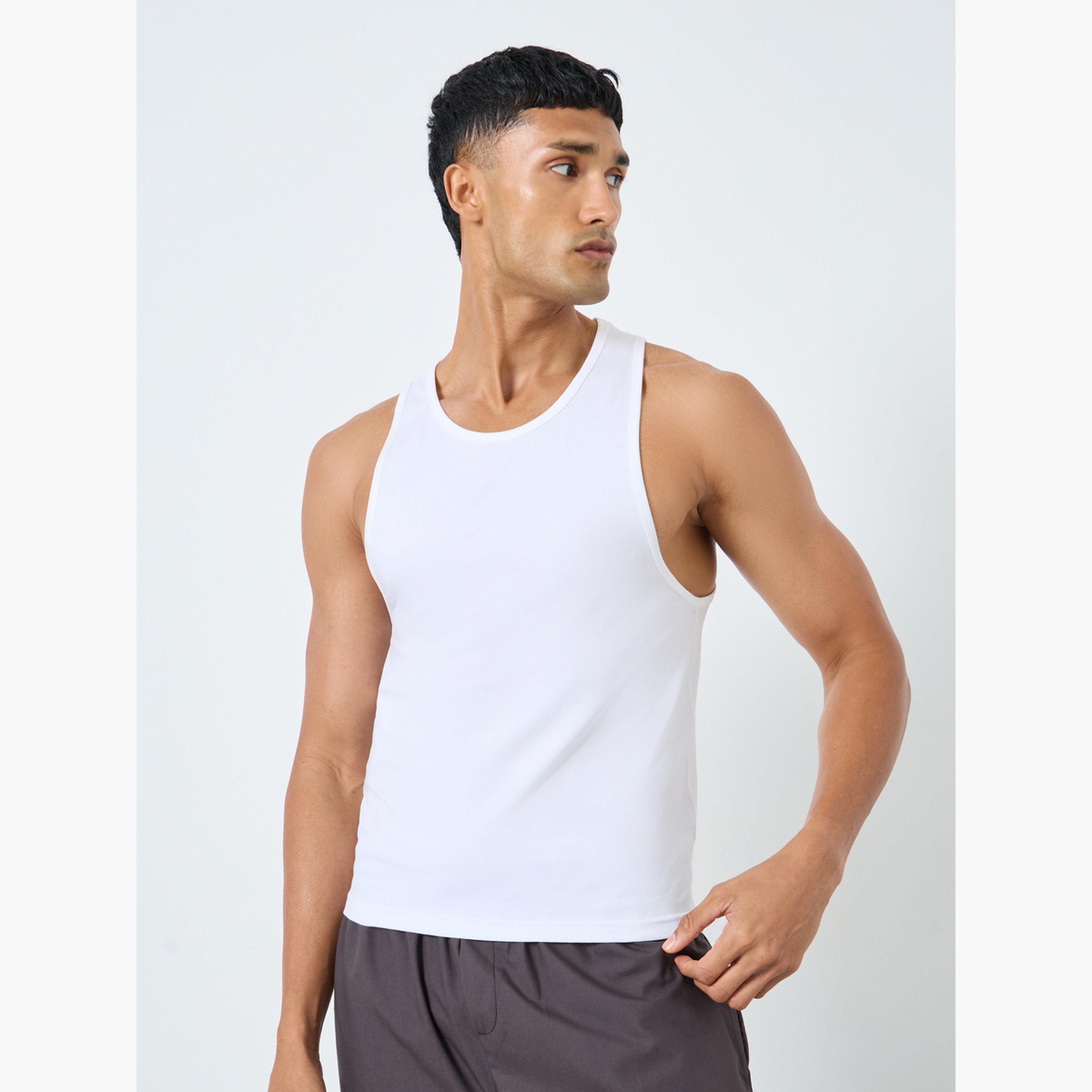Styli Pack of 5 - Cotton Stretch Round Neck Vest-men-clothing-innerwear-vests-image-5