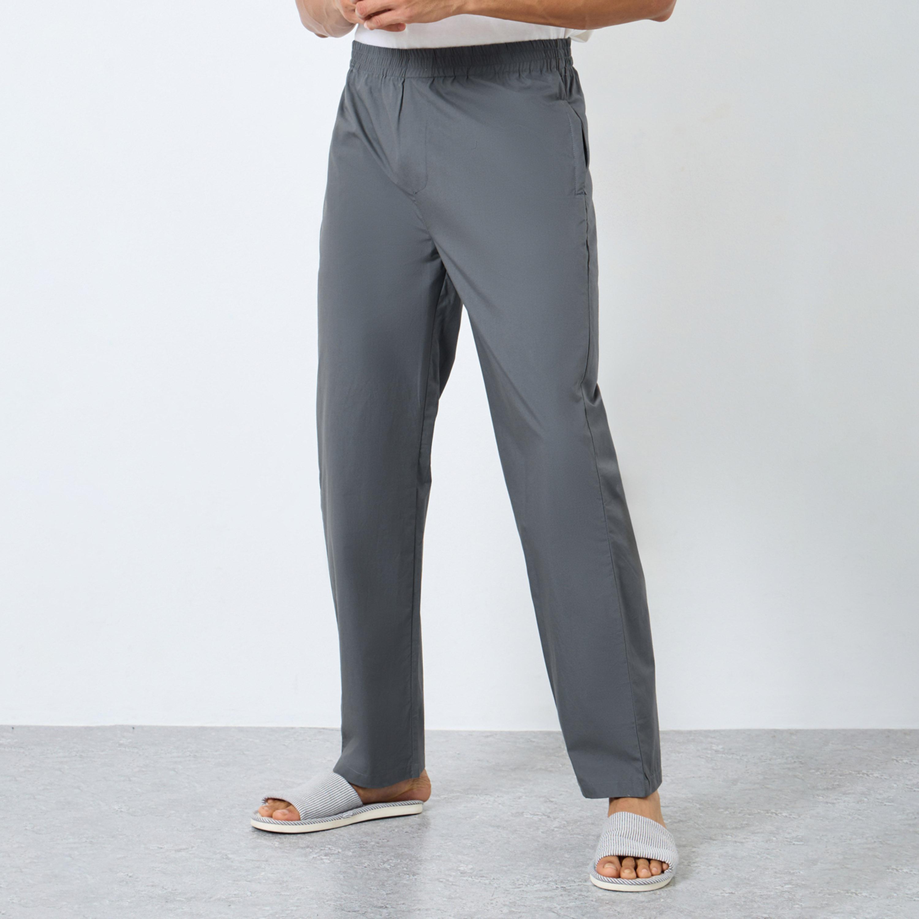 ستايلي - بنطال بيجاما رمادي سادة للرجال-men-clothing-nightwear-pyjamaandshorts-image-1