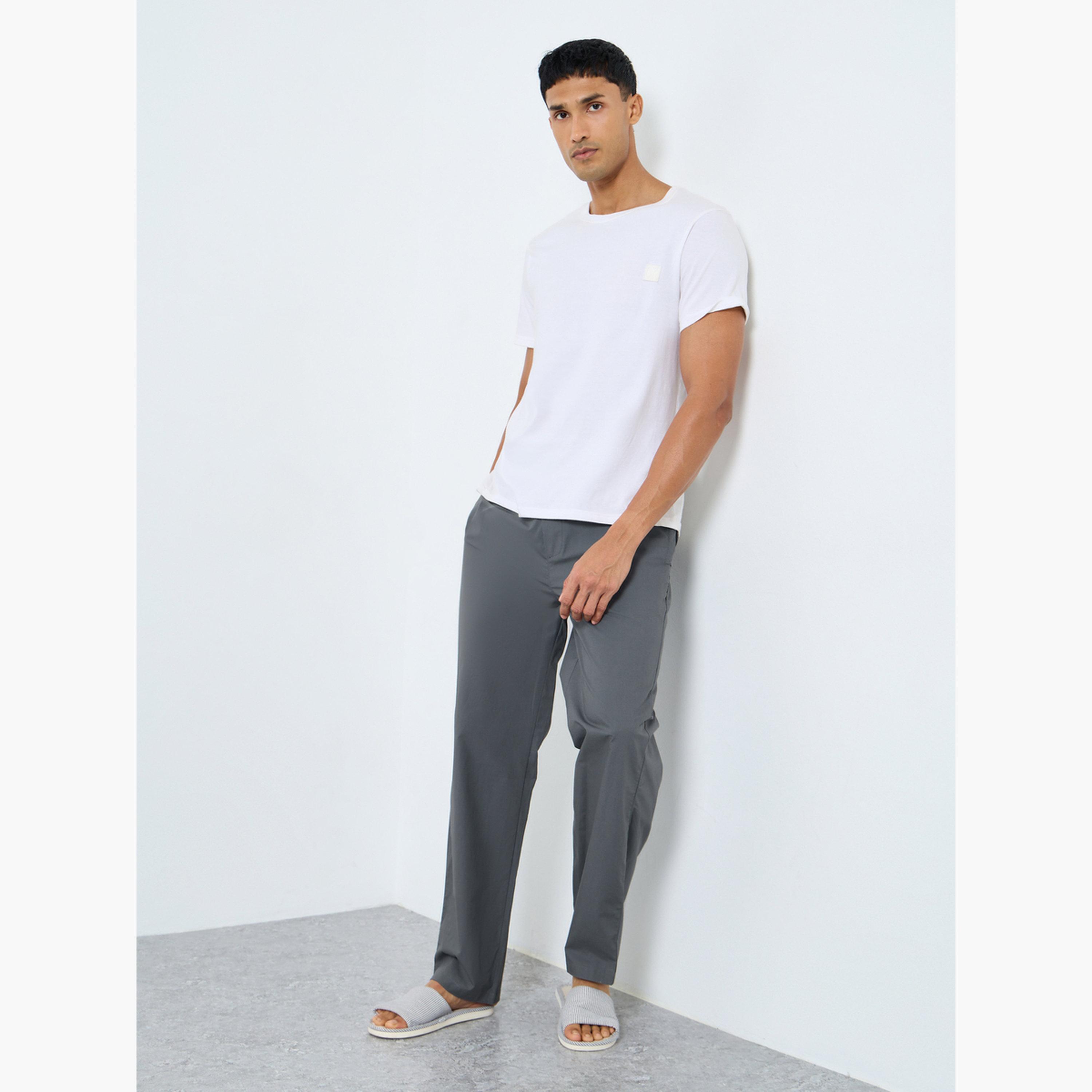 Styli Men Grey Solid Pyjama Pants-men-clothing-nightwear-pyjamaandshorts-image-2