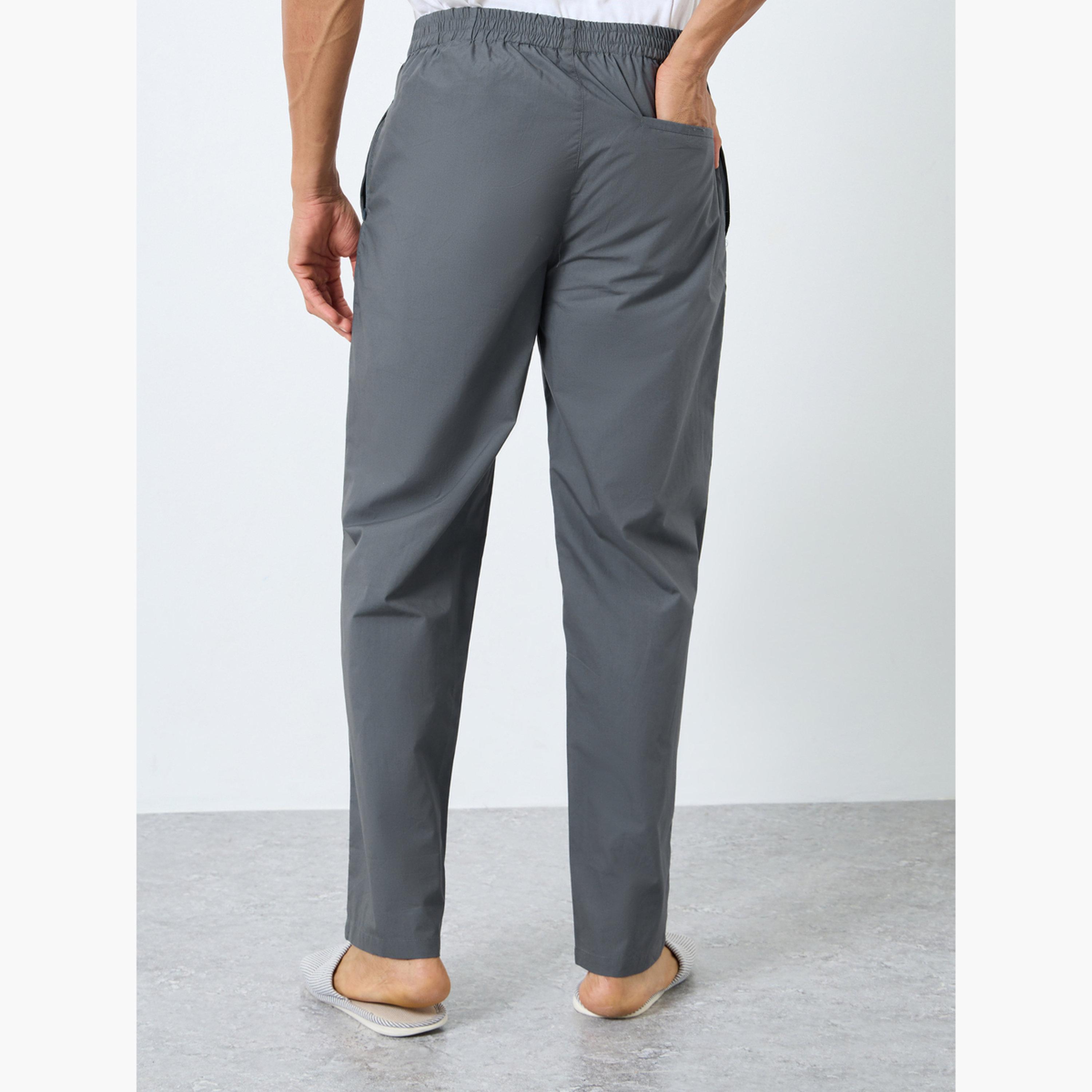 ستايلي - بنطال بيجاما رمادي سادة للرجال-men-clothing-nightwear-pyjamaandshorts-image-4