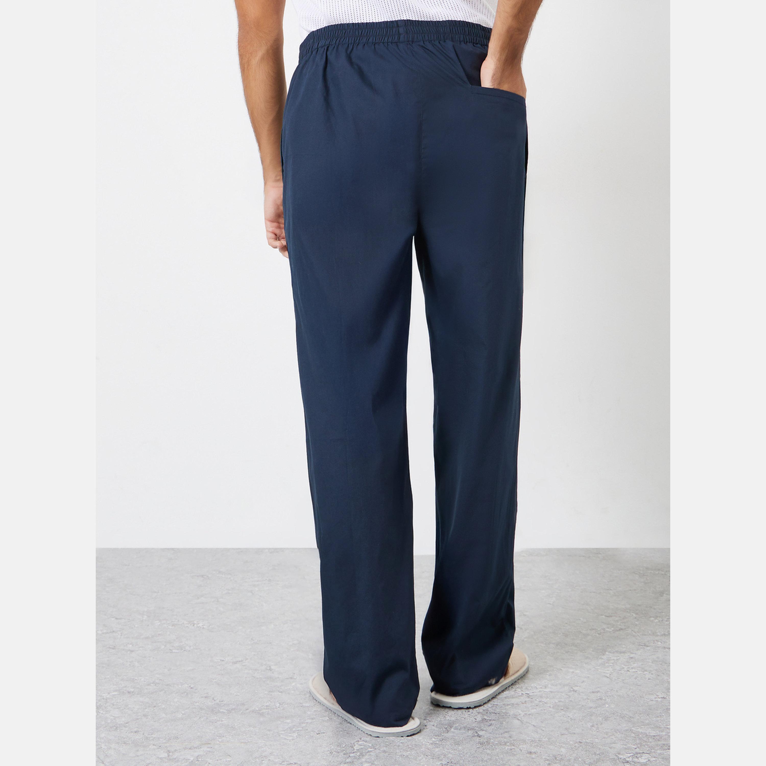 ستايلي - بيجاما رجالية من القطن باللون الأزرق الداكن مع جيب بسحاب-men-clothing-nightwear-pyjamaandshorts-image-4