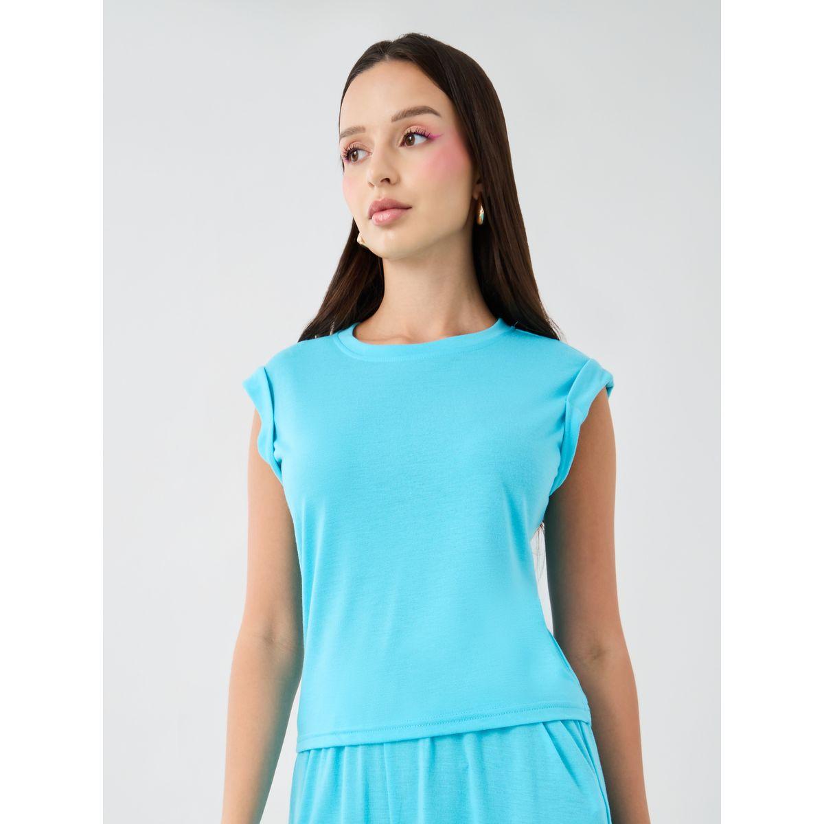 Styli Solid Round Neck Tank Top and Wide Leg Pants Co-Ords-women-clothing-coordsets-image-2