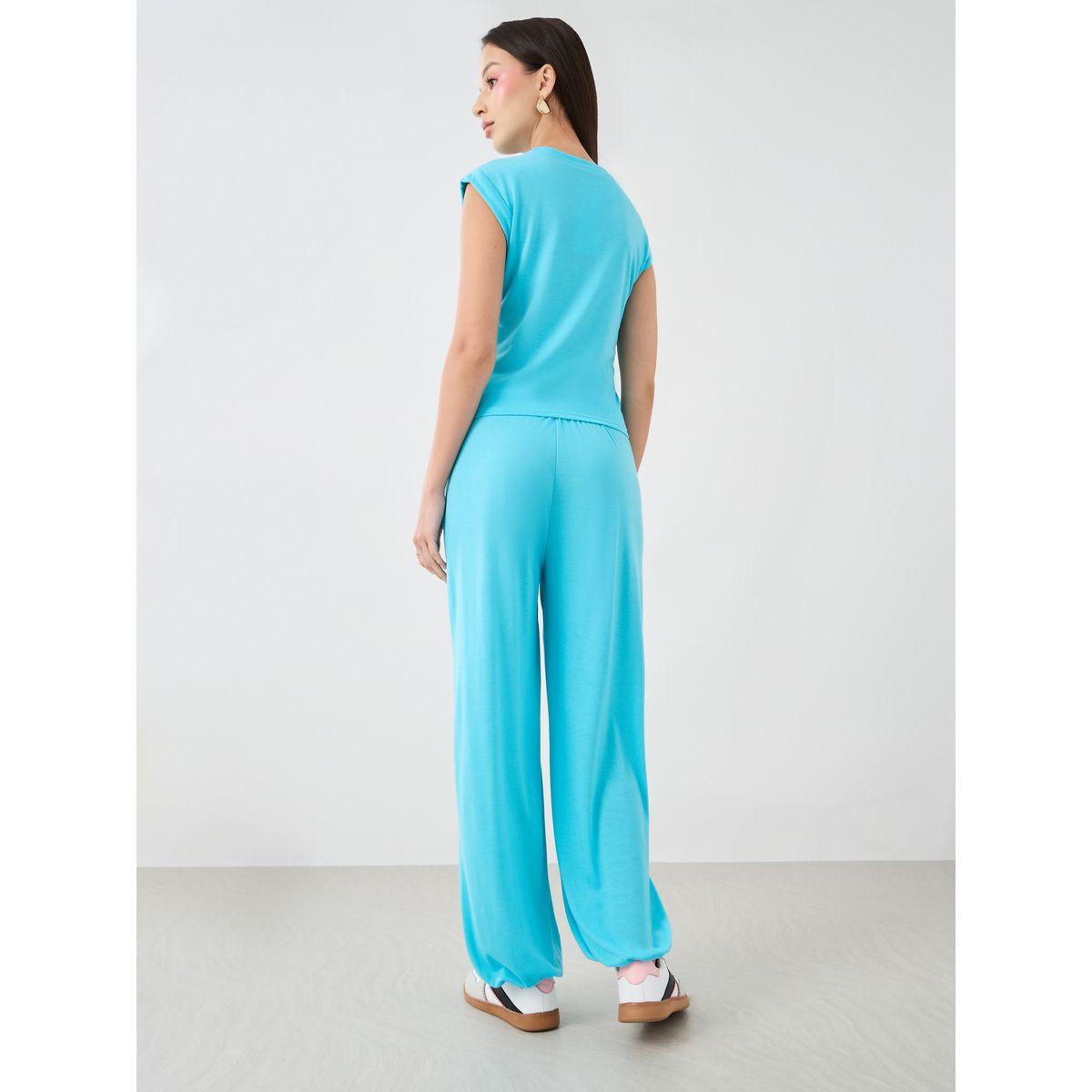 Styli Solid Round Neck Tank Top and Wide Leg Pants Co-Ords-women-clothing-coordsets-image-5