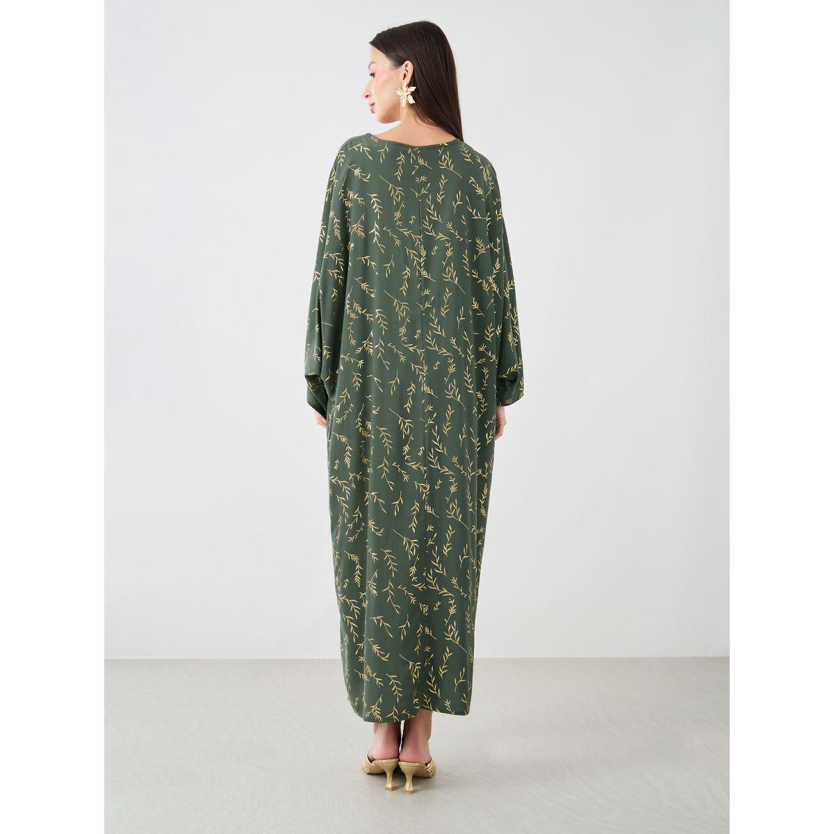 قفطان مطبع بأكمام وطواطية-women-arabicclothing-kaftan-image-4