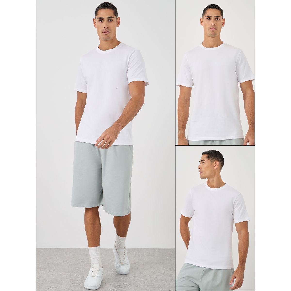 Styli Pack of 2 - Solid Cotton Crew Neck Regular Fit T-Shirt-men-clothing-tshirtsandpolos-tshirts-image-1