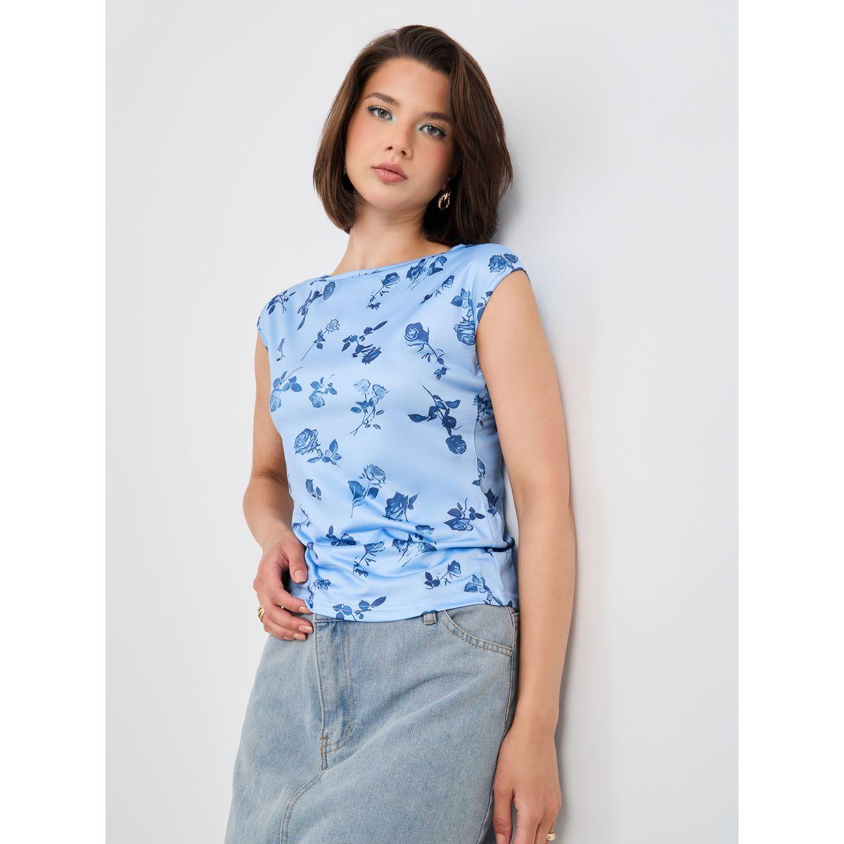 Styli Floral Print Sleeveless Knitted Top-women-clothing-tshirts-image-2