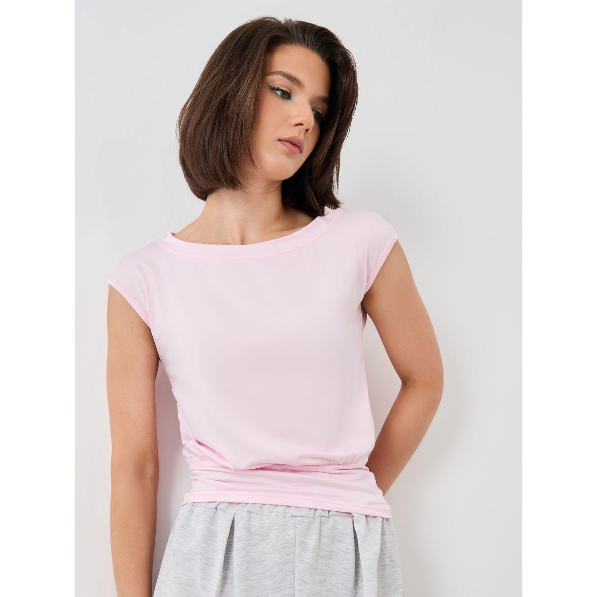 Styli Solid Round Neck Knitted Top-women-clothing-tshirts-image-1