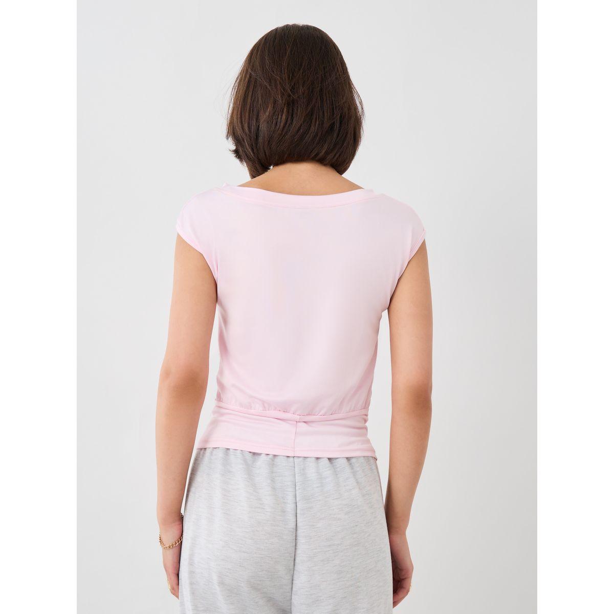 Styli Solid Round Neck Knitted Top-women-clothing-tshirts-image-5