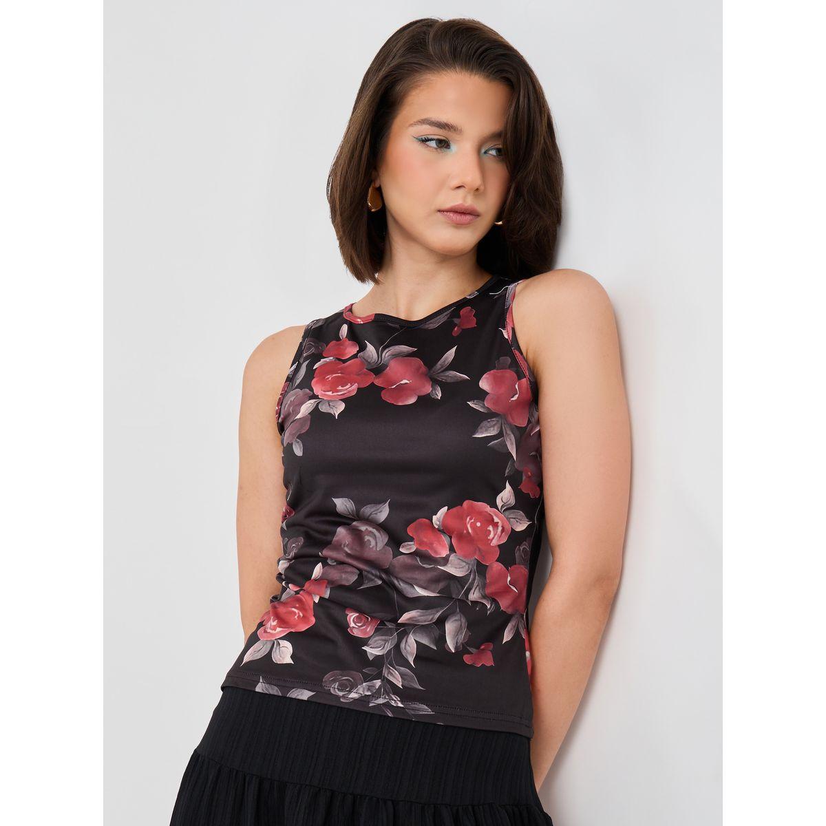 بلوزة بلا أكمام مطبعة بطبعة زهور-women-clothing-shirtsandblouses-blouses-image-1