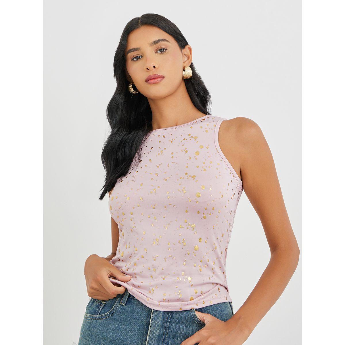 Styli Printed Round Neck Cami Top-women-clothing-tshirts-image-1