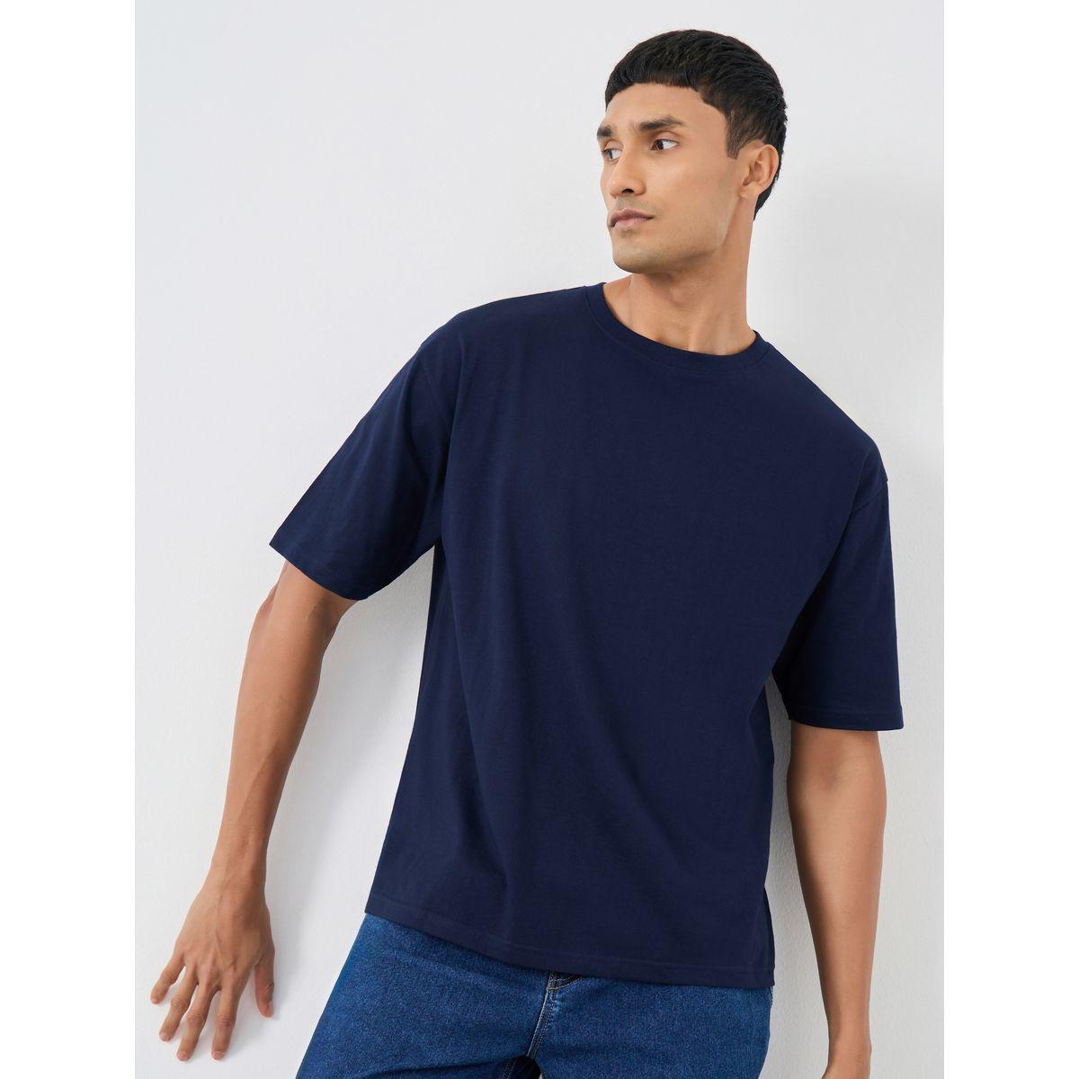 مجموعة من 2 تيشيرت فضفاض سادة بياقة ضيقة-men-clothing-tshirtsandpolos-tshirts-image-2