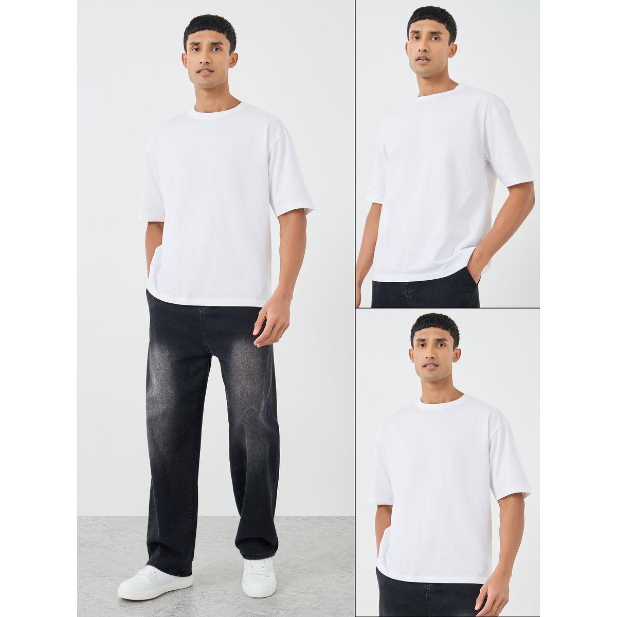 Styli Pack of 3 - Solid Crew Neck Cotton Oversized T-Shirt-men-clothing-tshirtsandpolos-tshirts-image-1