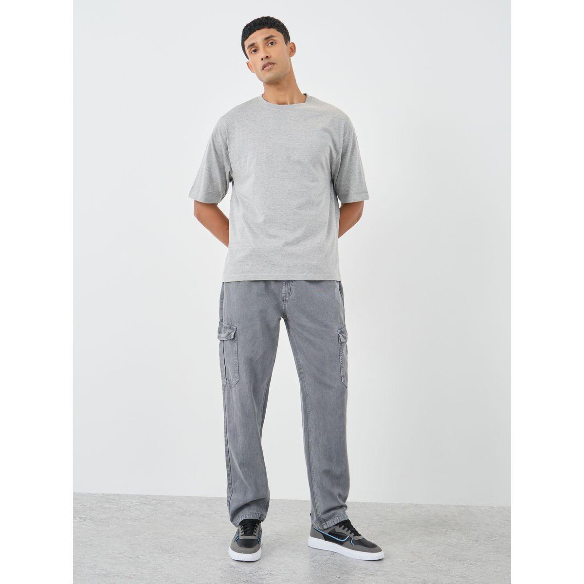 Styli Pack of 5 - Solid Crew Neck Cotton Oversized T-Shirt-men-clothing-tshirtsandpolos-tshirts-image-3