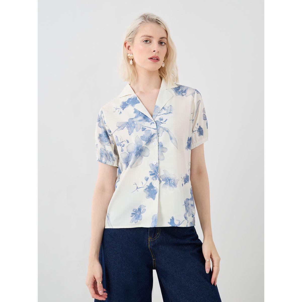 Styli Floral Print Notch Label Neck Shirt-women-clothing-shirtsandblouses-shirts-image-2