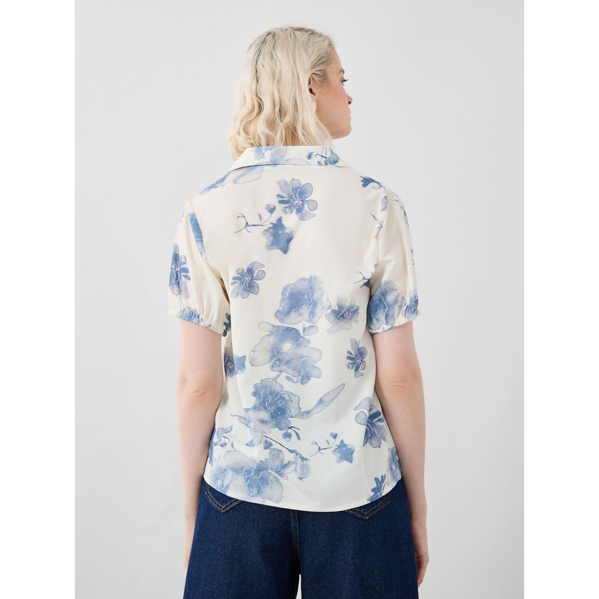 Styli Floral Print Notch Label Neck Shirt-women-clothing-shirtsandblouses-shirts-image-5