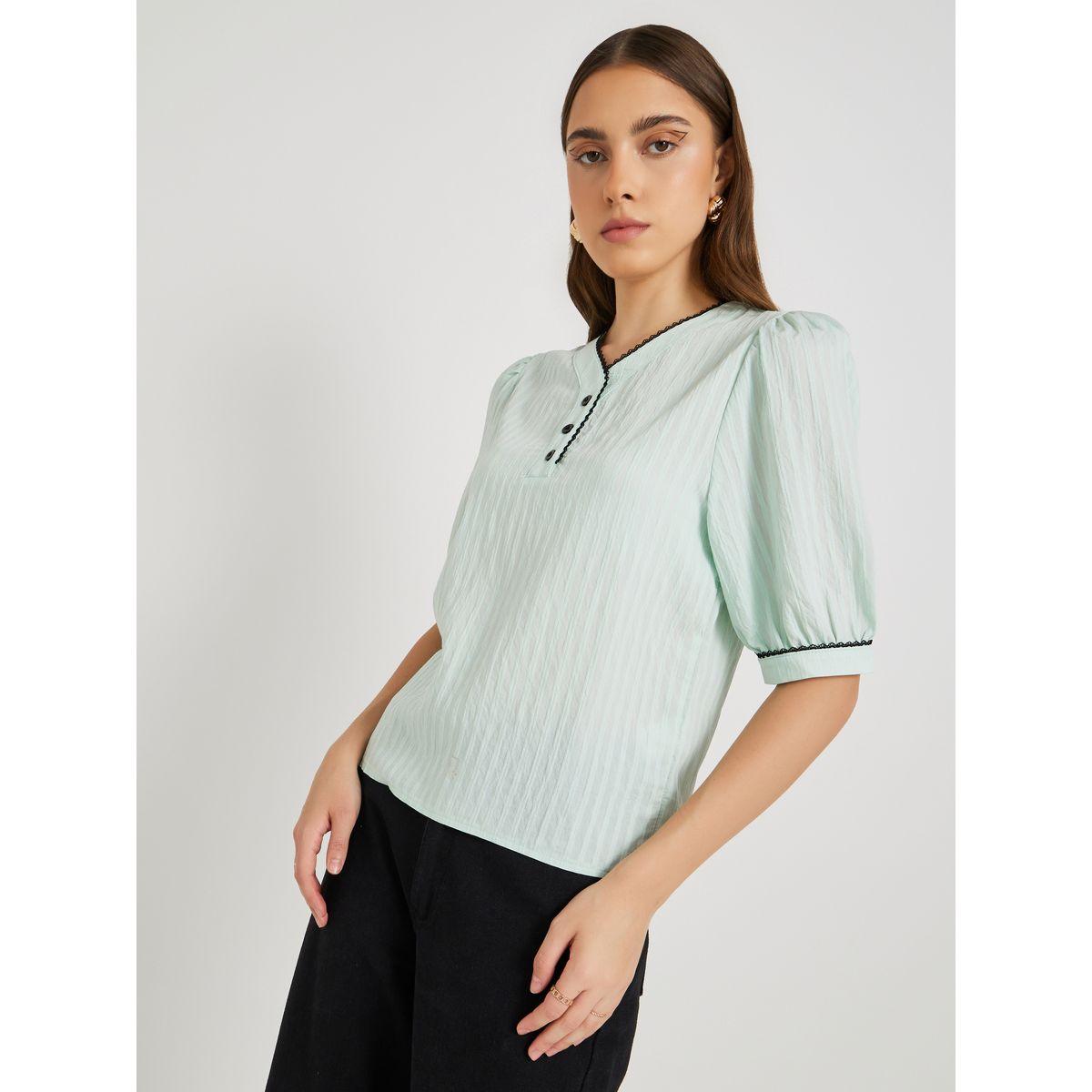 بلوزة بتفاصيل دانتيل وأكمام قصيرة-women-clothing-shirtsandblouses-blouses-image-3