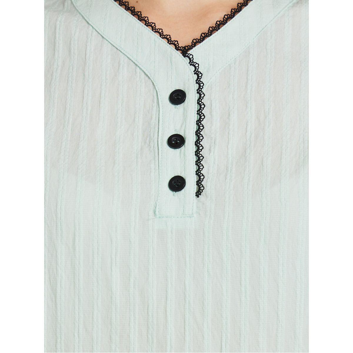 Styli Textured Lace Trim Short Sleeve Blouse-women-clothing-shirtsandblouses-blouses-image-4