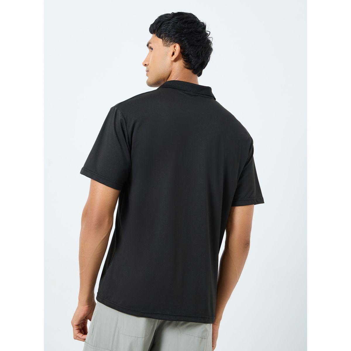 Styli Men Black Plain Regular Fit Polo-men-clothing-tshirtsandpolos-polos-image-4