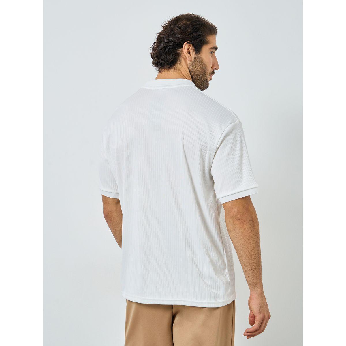 Styli White Textured Regular Fit Polo T-Shirt-men-clothing-tshirtsandpolos-polos-image-4