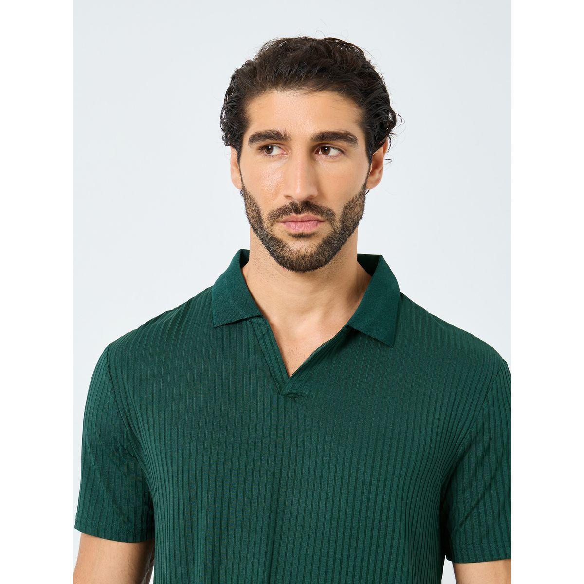 تيشيرت بياقة بولو وقصة عادية مع تفاصيل بارزة الملمس-men-clothing-tshirtsandpolos-polos-image-3