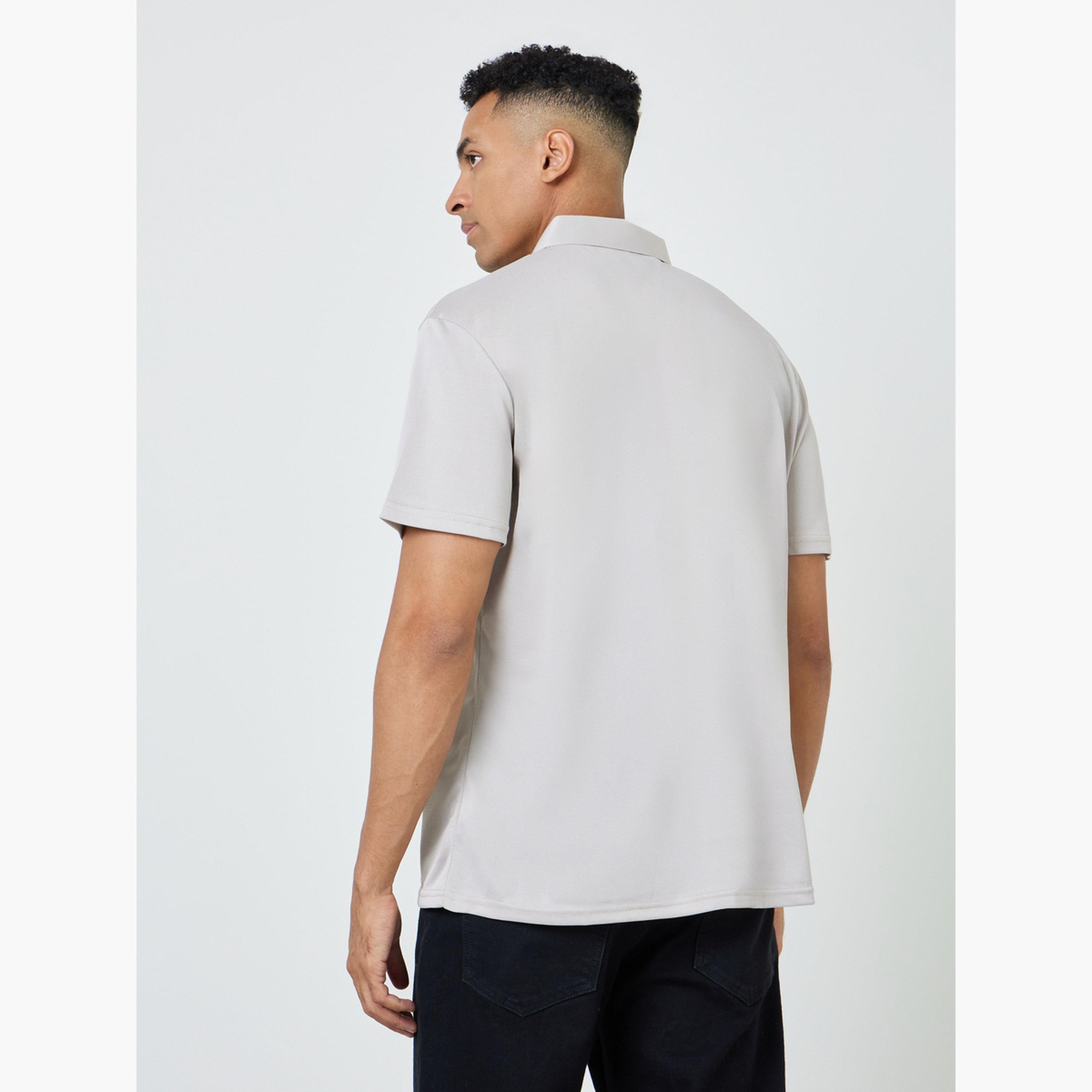 تيشيرت بولو سادة بقصة عادية للرجال-men-clothing-tshirtsandpolos-polos-image-3