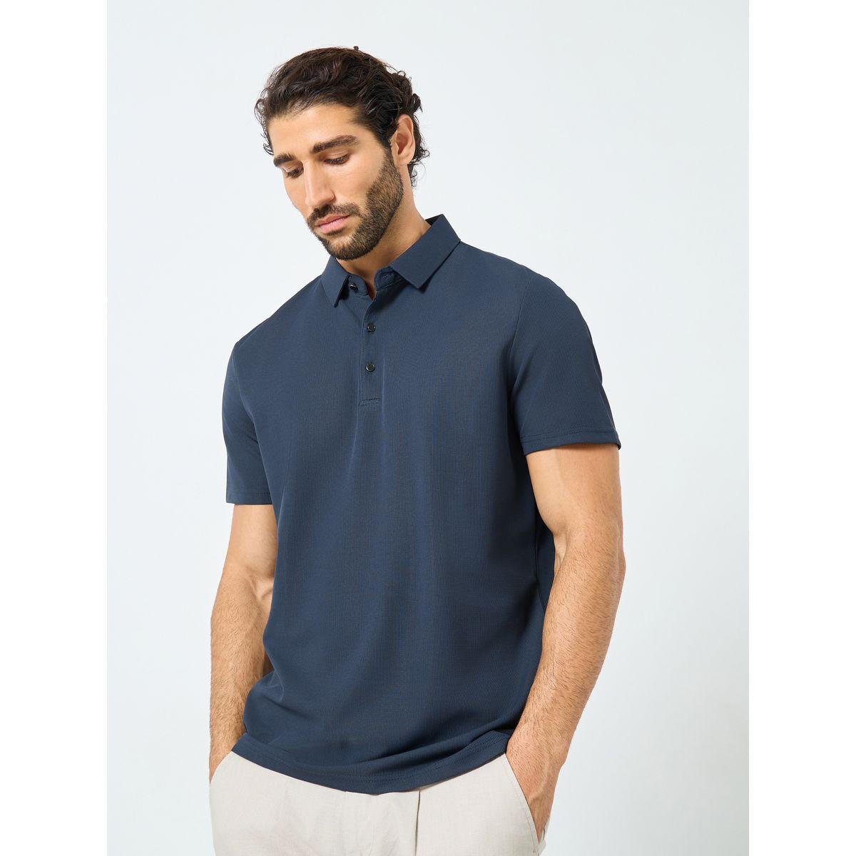 تيشيرت بولو سادة بقصة عادية-men-clothing-tshirtsandpolos-polos-image-1
