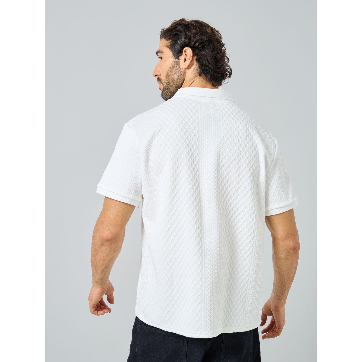 تيشيرت بولو بقصة عادية وتفاصيل بارزة الملمس-men-clothing-tshirtsandpolos-polos-image-5