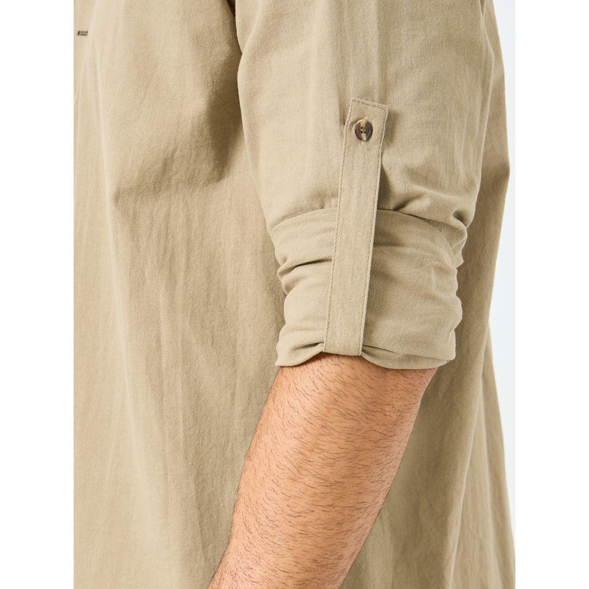 قميص بقصة عادية وياقة ماندارين-men-clothing-shirts-image-4