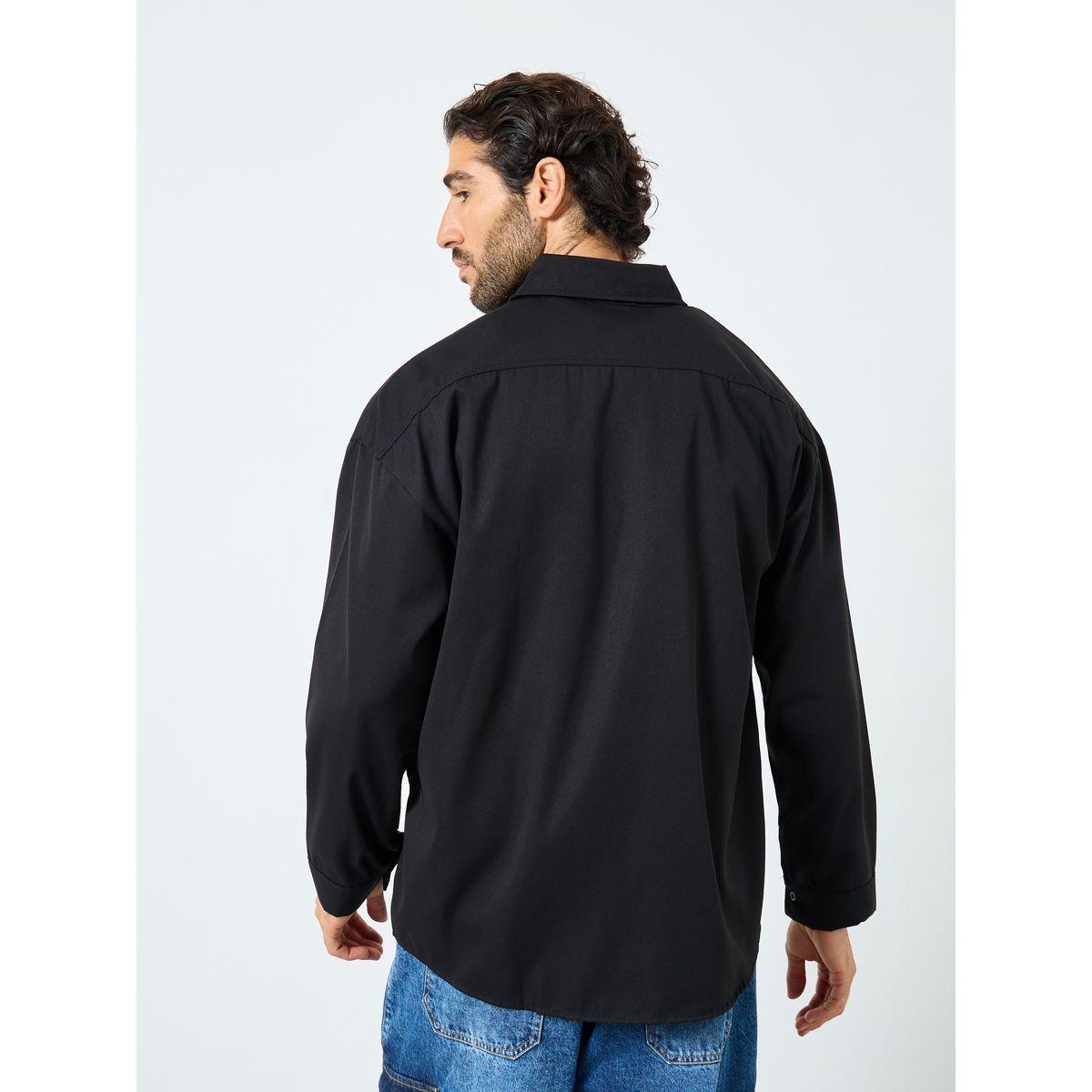 Styli Men Beige Oversized Utility Shacket-men-clothing-shirts-image-5