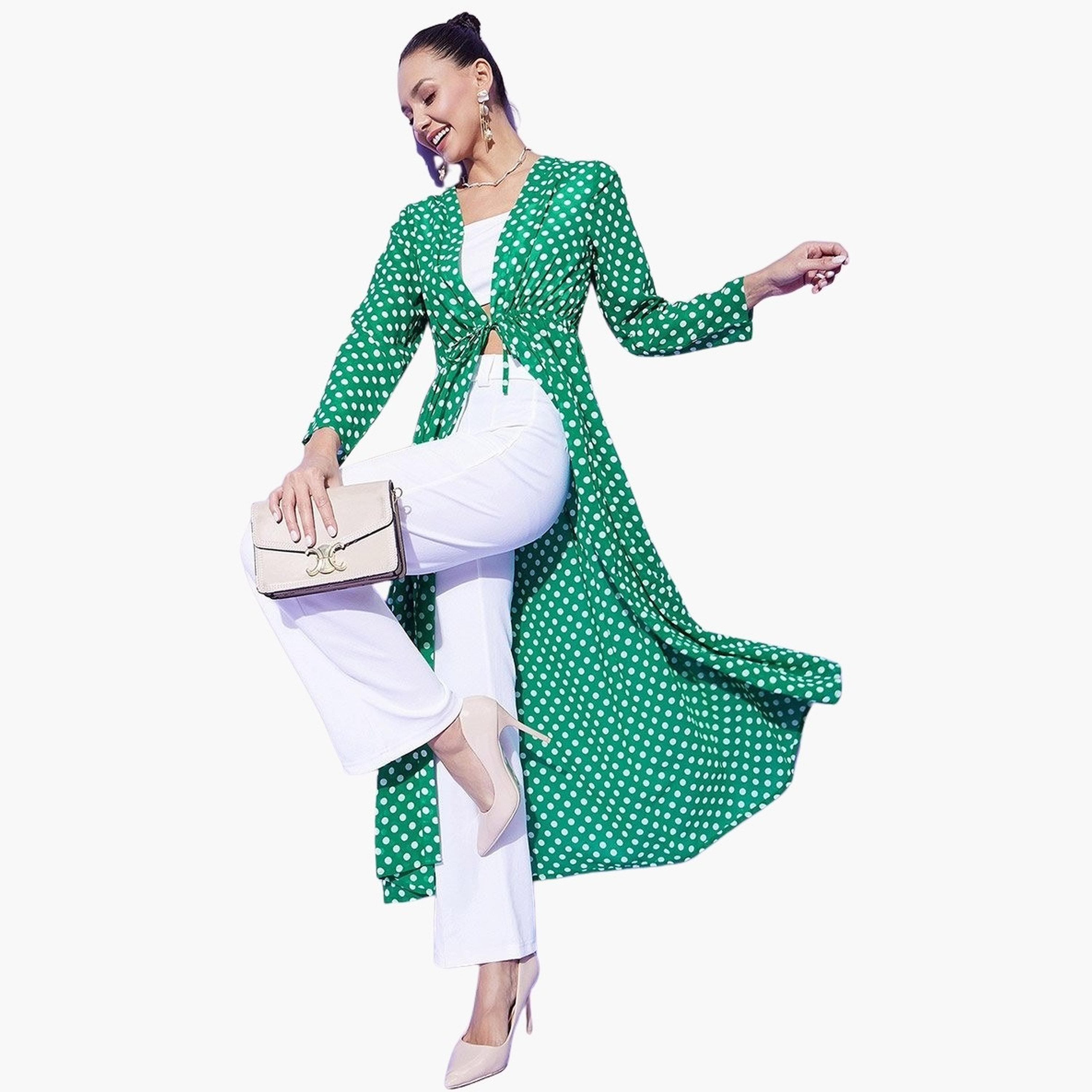 ستايل ستون × ستايلي - سترة قصيرة بأكمام طويلة وطبعة منقّطة خضراء-women-clothing-cardigansandjumpers-cardigans-image-3