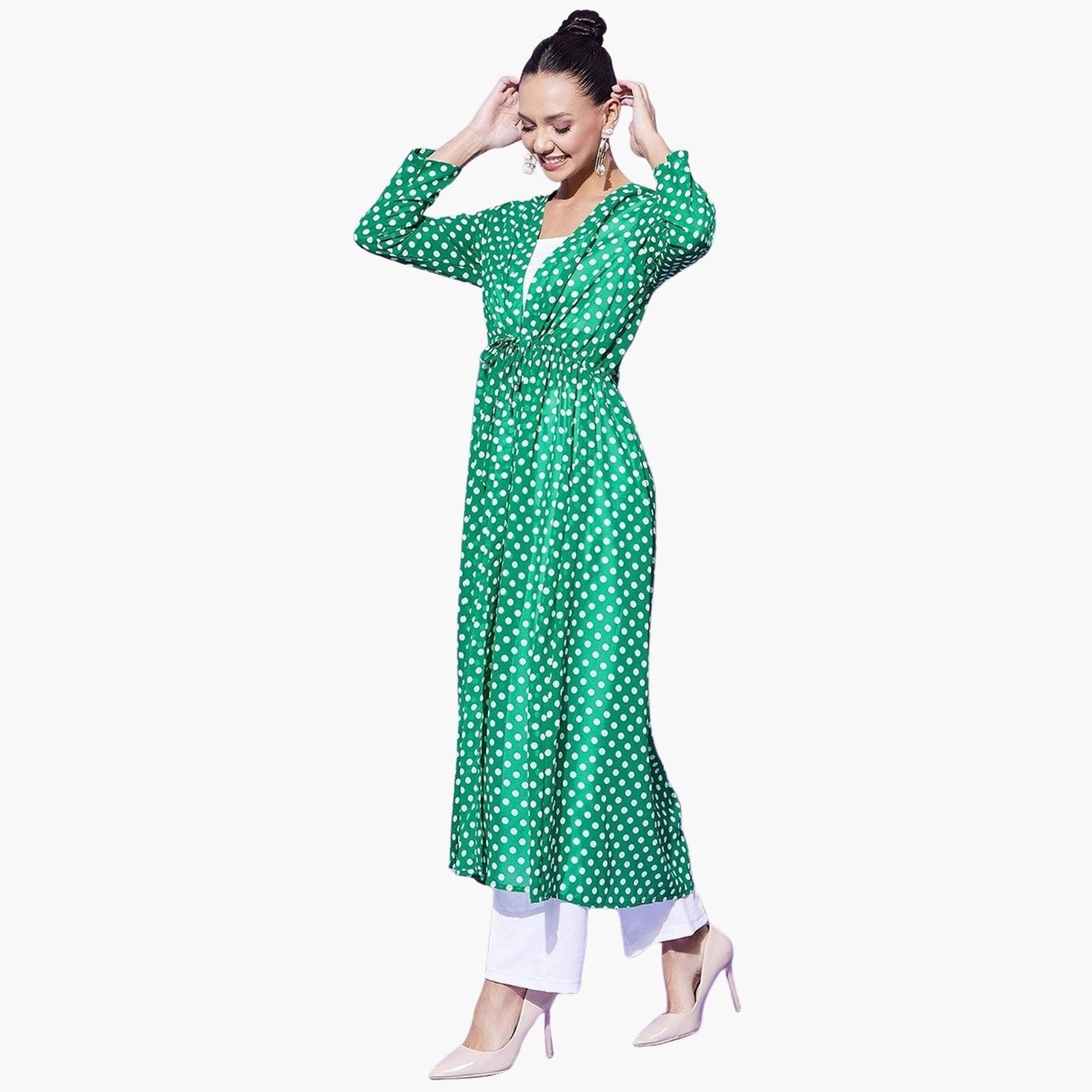 ستايل ستون × ستايلي - سترة قصيرة بأكمام طويلة وطبعة منقّطة خضراء-women-clothing-cardigansandjumpers-cardigans-image-4