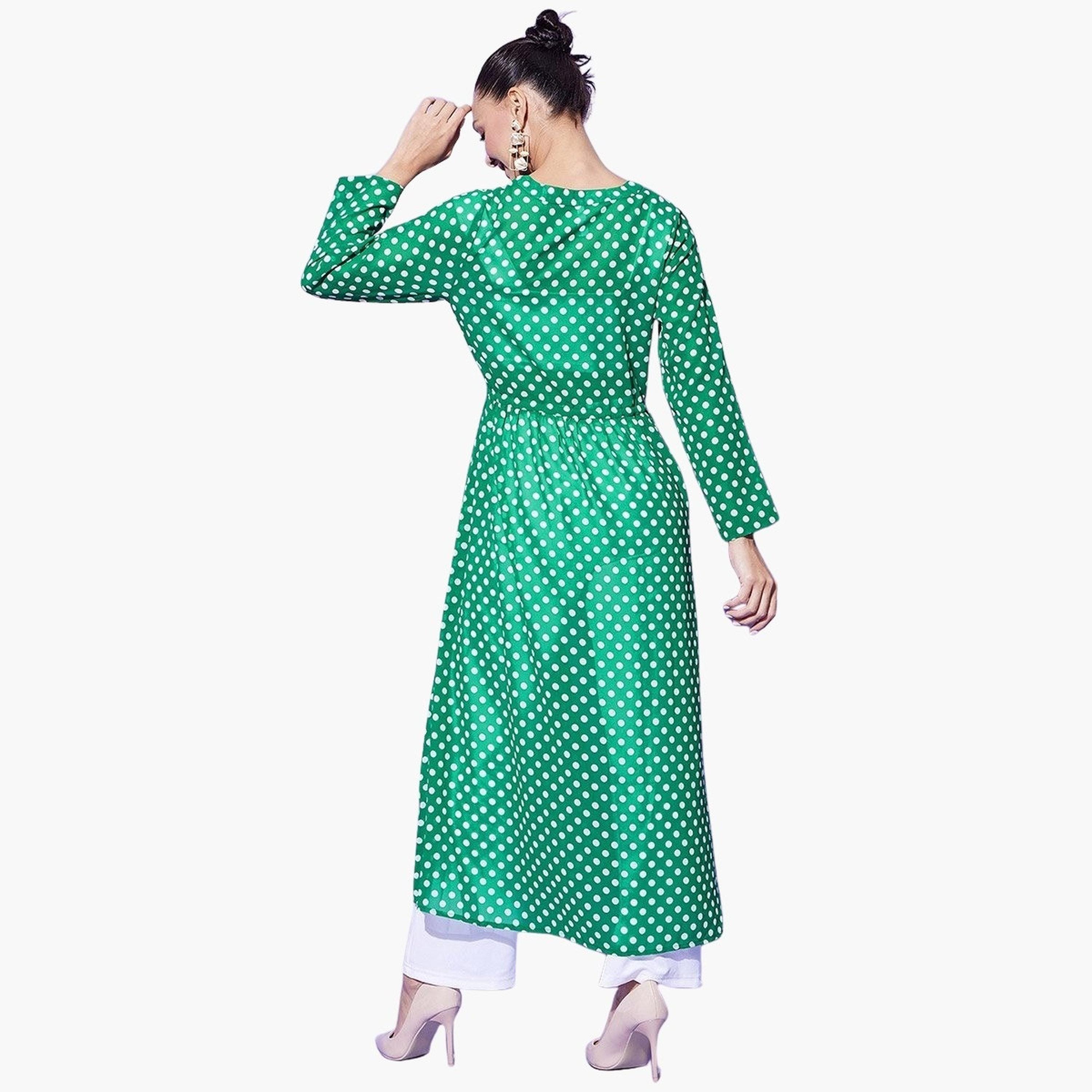 ستايل ستون × ستايلي - سترة قصيرة بأكمام طويلة وطبعة منقّطة خضراء-women-clothing-cardigansandjumpers-cardigans-image-6