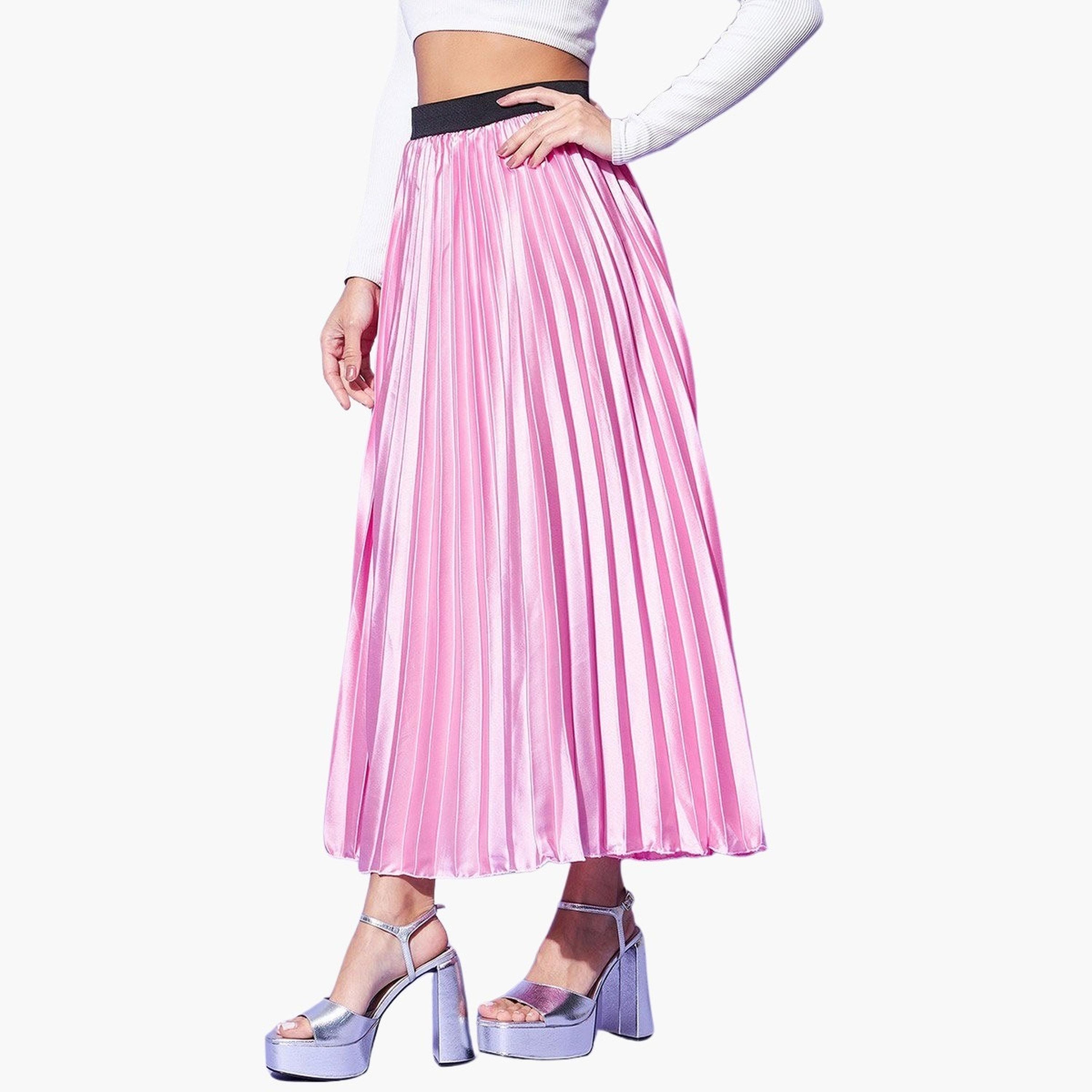 تنورة ميدي ساتان بتفاصيل كسرات-women-clothing-bottoms-skirts-image-4